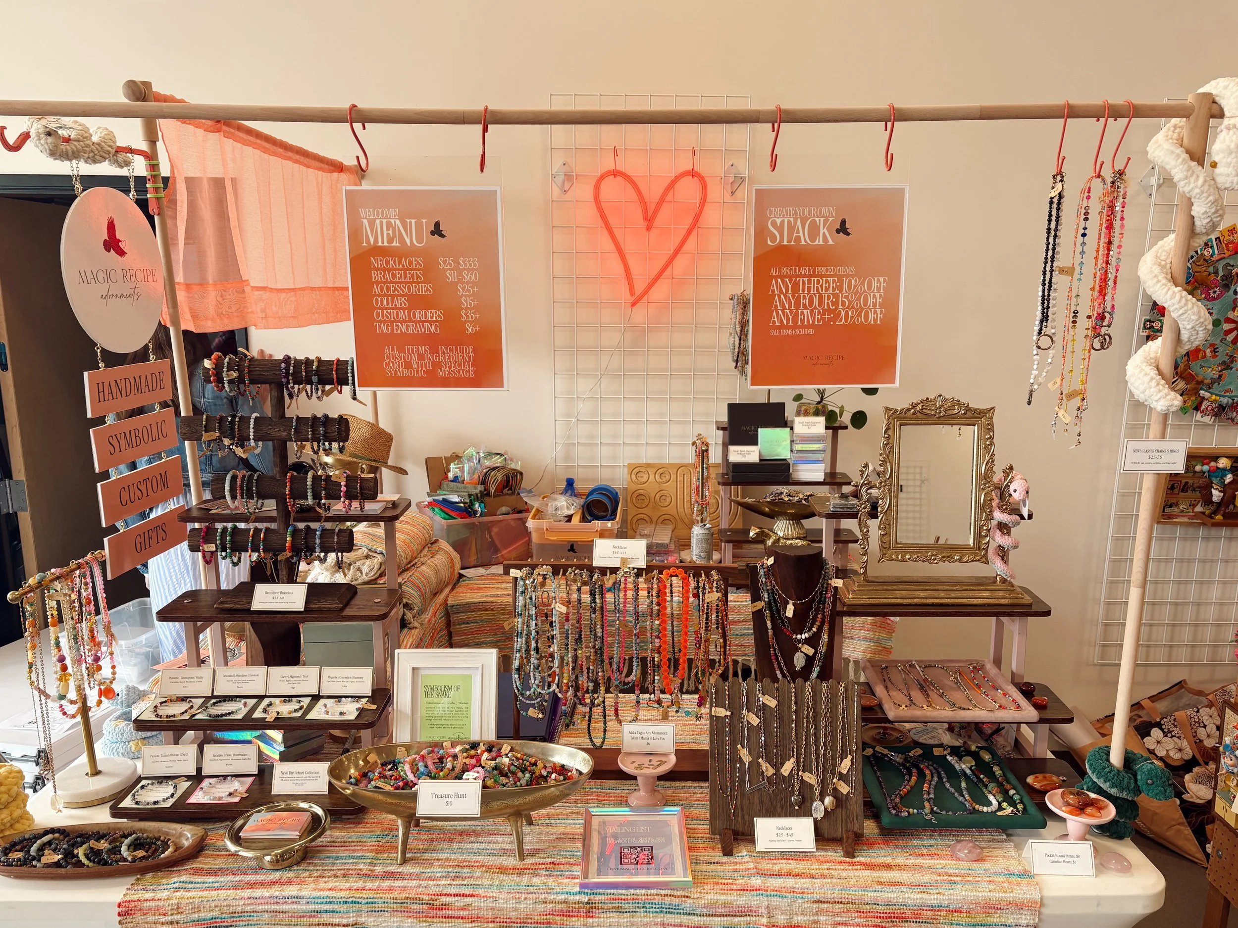 Adornment treat bar at Flux for this season's monthly markets with Curiosities Mercantile. We have activation formats for one table up to a 360 bar. Every event & set up is different, so we are flexible to support the natural flow of the space. Loved