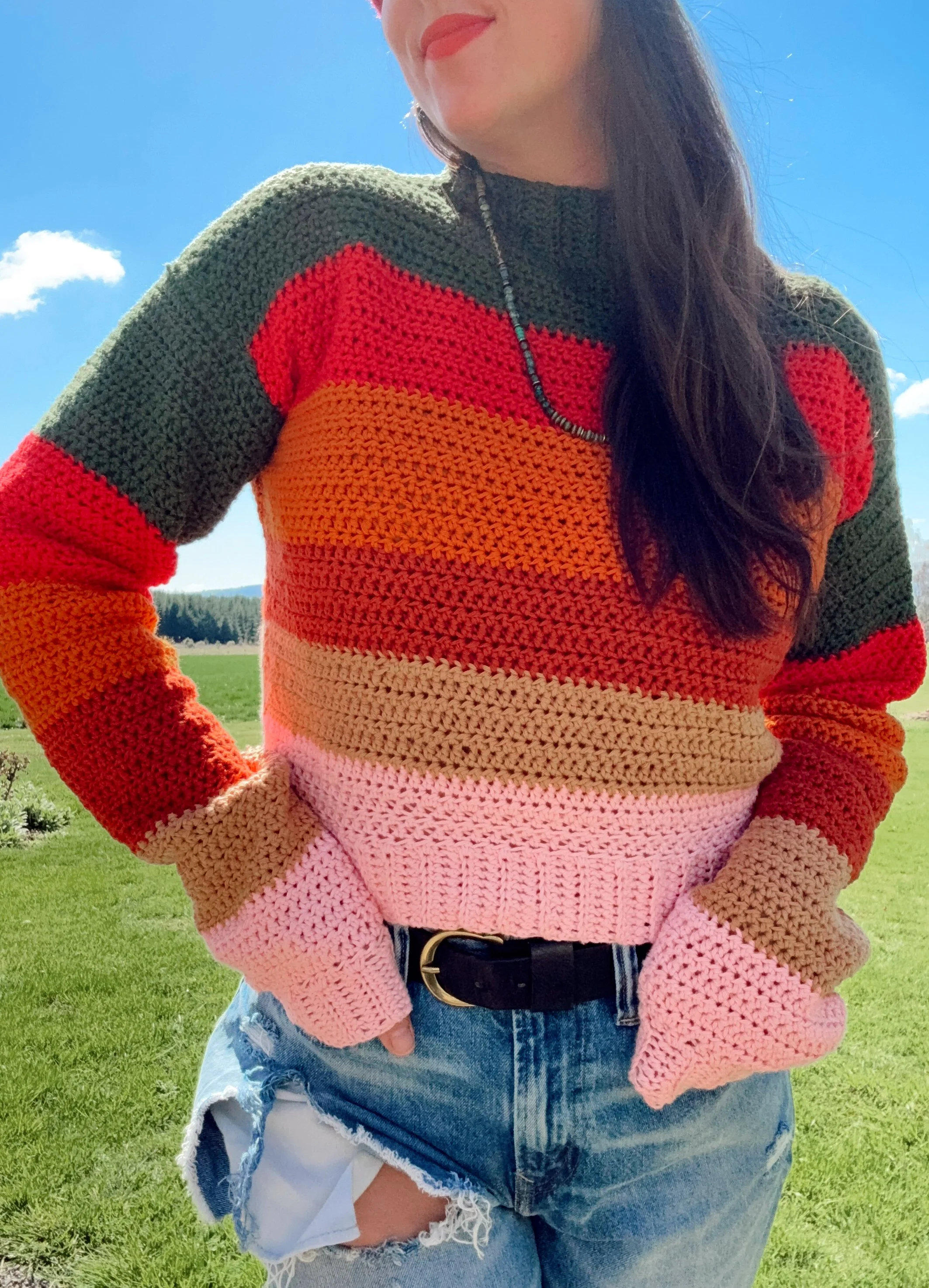 Custom sweater collab, with fabulous design & creation by @doxie.threads