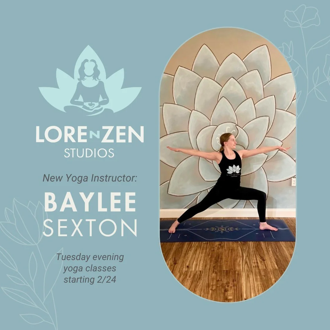 Please join us in welcoming a ✨NEW✨ yoga instructor to Lorenzen Studios: Baylee Sexton!
Baylee is currently a student in our 200 Hour Yoga Teacher Training program, and will begin co-teaching with Charla on Tuesday evenings.

Get to know Baylee:
&ldq
