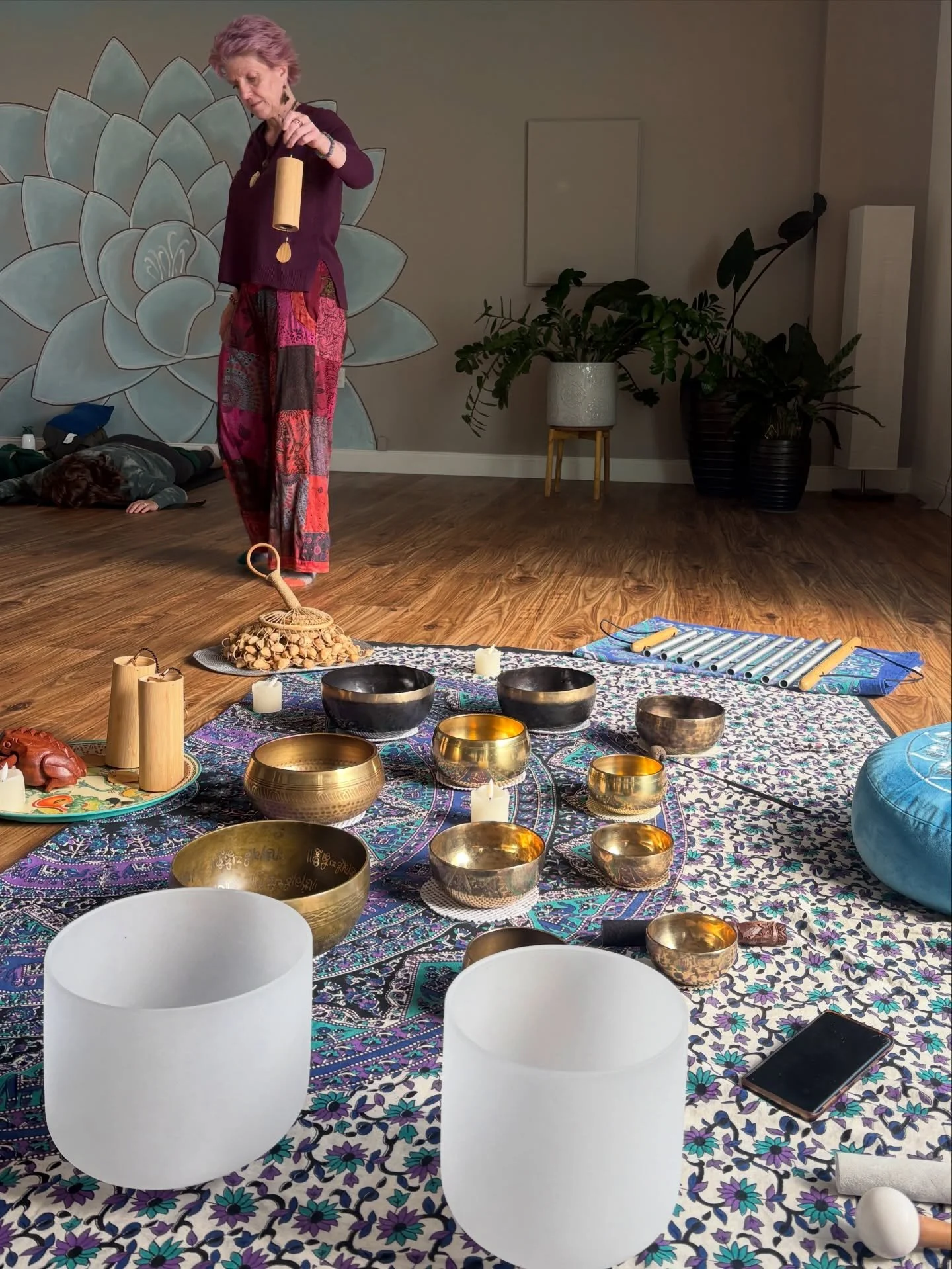 Join us every 4th Saturday at 3 for restorative yoga + sound immersion. Register through the events tab of our website