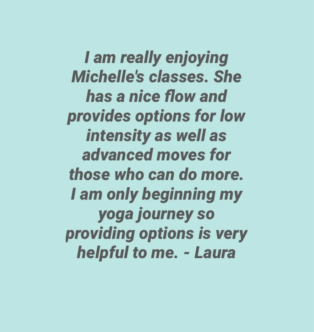 Join Michelle on Mondays at 5:30 pm for our multi-level Go with the Flow vinyasa yoga class. You will love it! 🤩