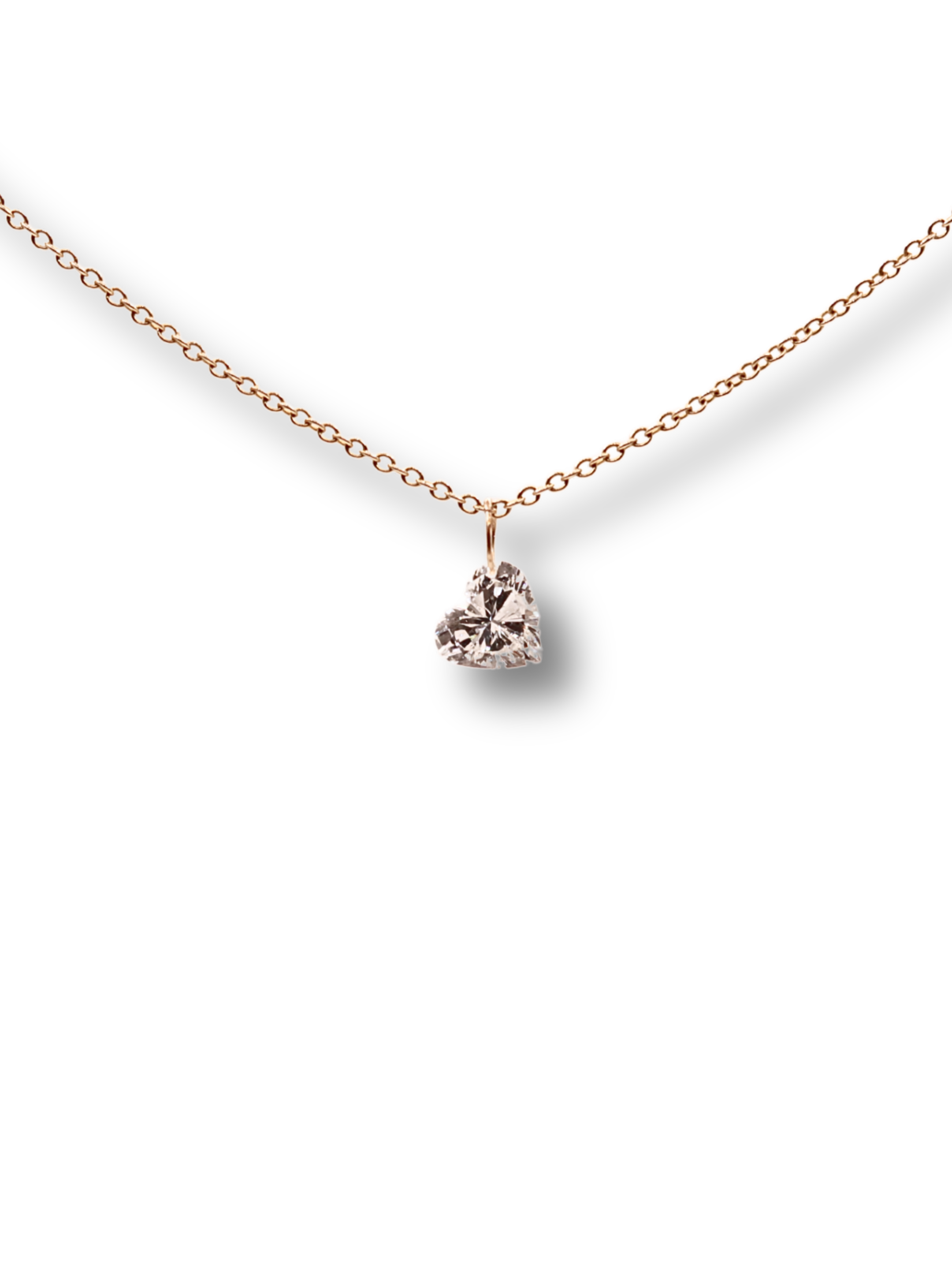 Heart Cut Floating Diamond Charm