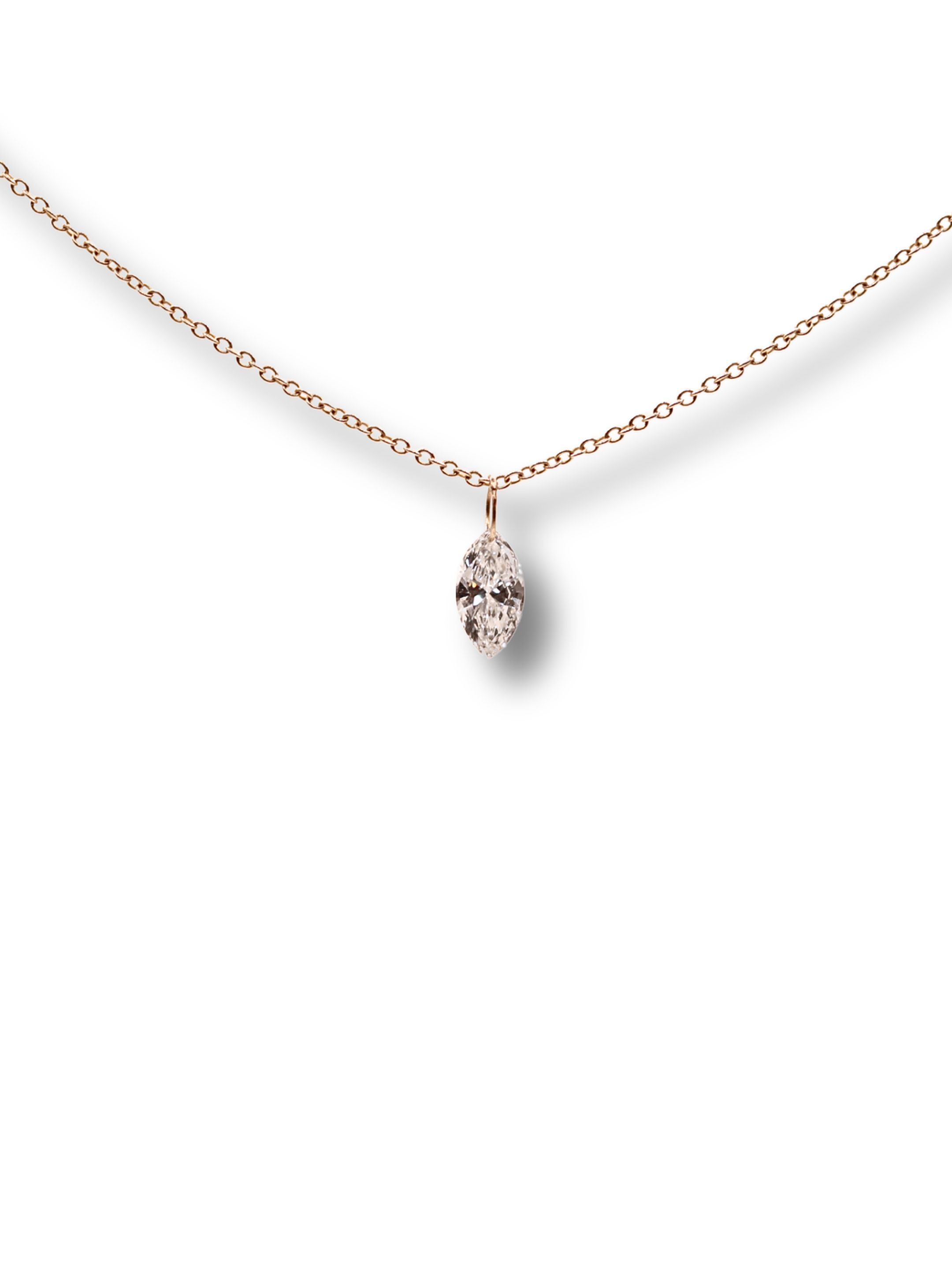 0.50ct Marquise Cut Floating Diamond Charm