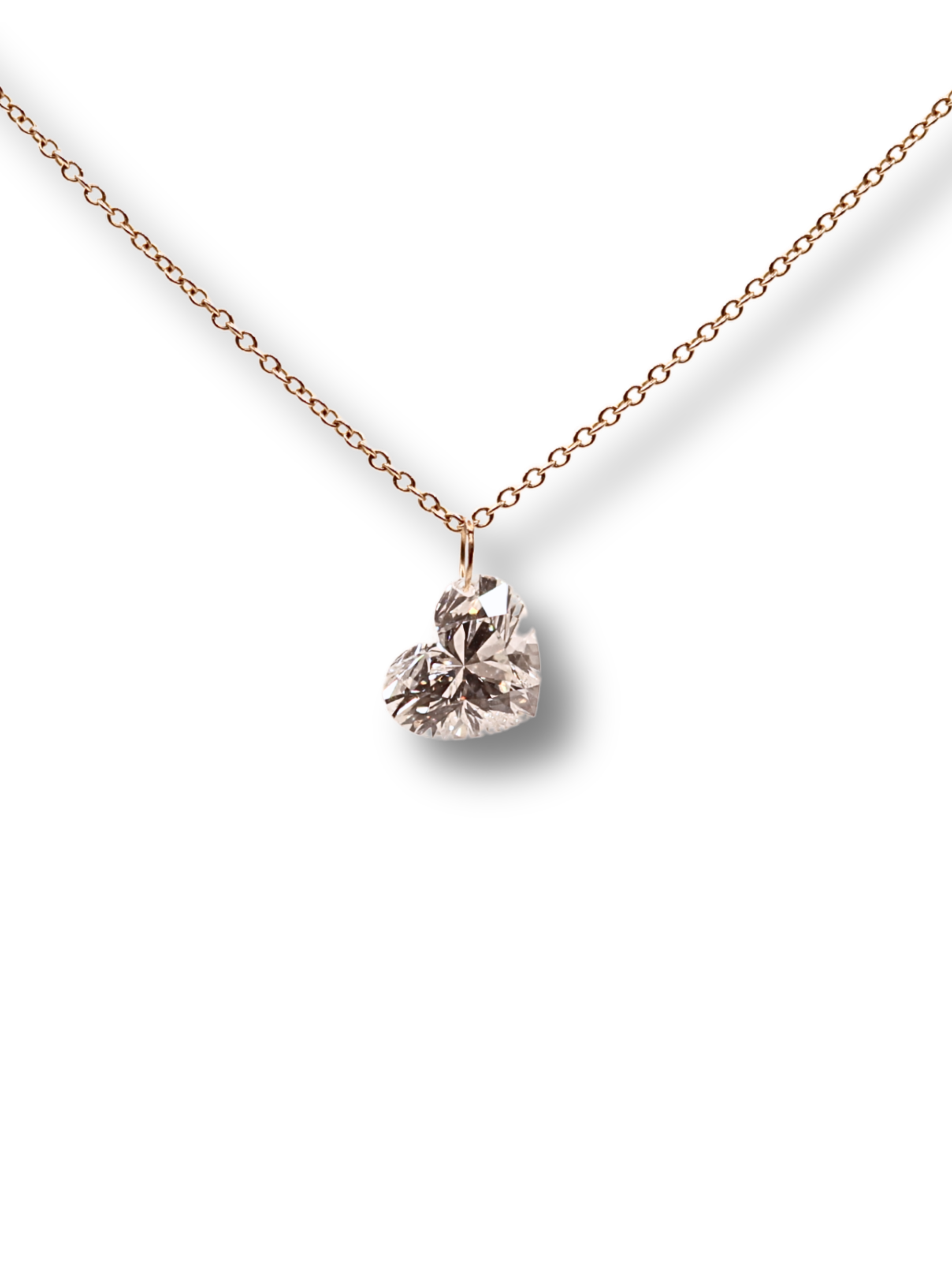 Heart Cut Floating Diamond Charm