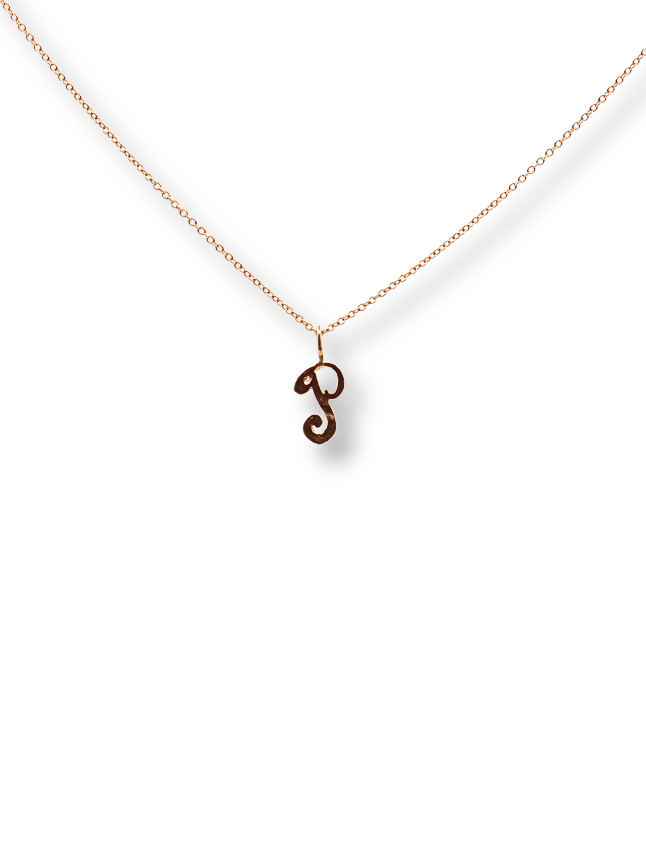 Vintage 14K Yellow Gold "P" Letter Charm