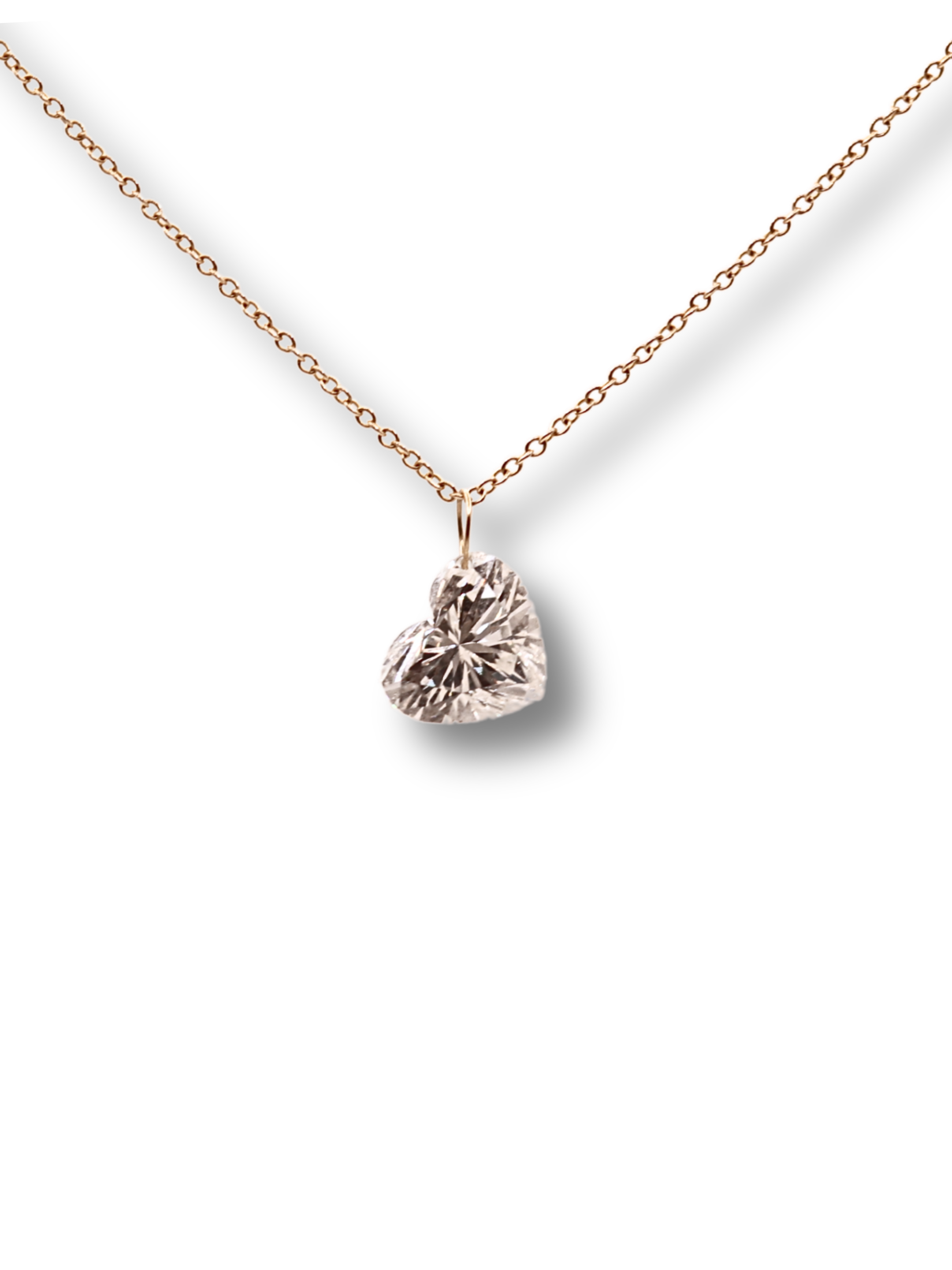 Heart Cut Floating Diamond Charm