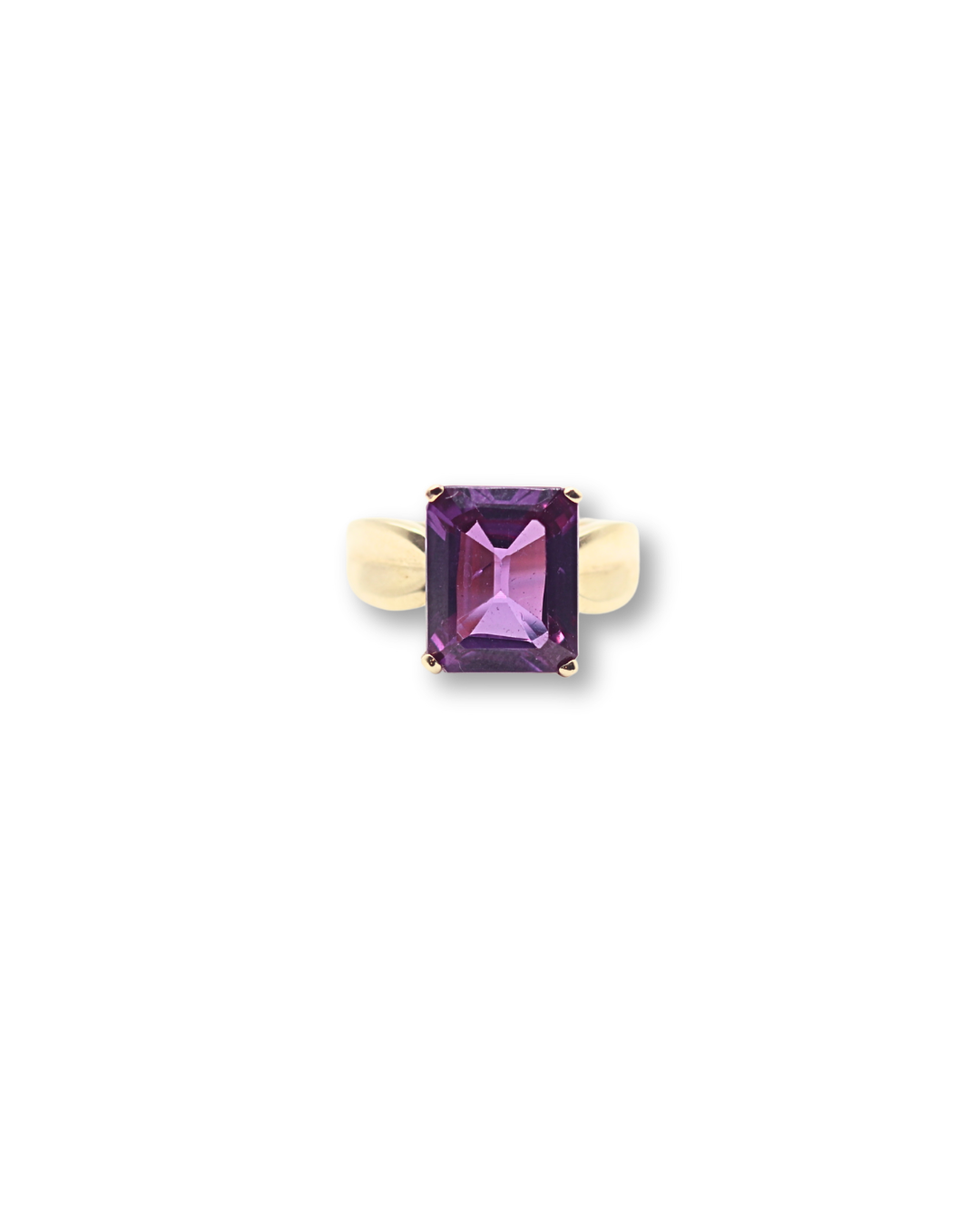 Mid-Century 14K Gold Purple 3ct Sapphire Ring - Size 7