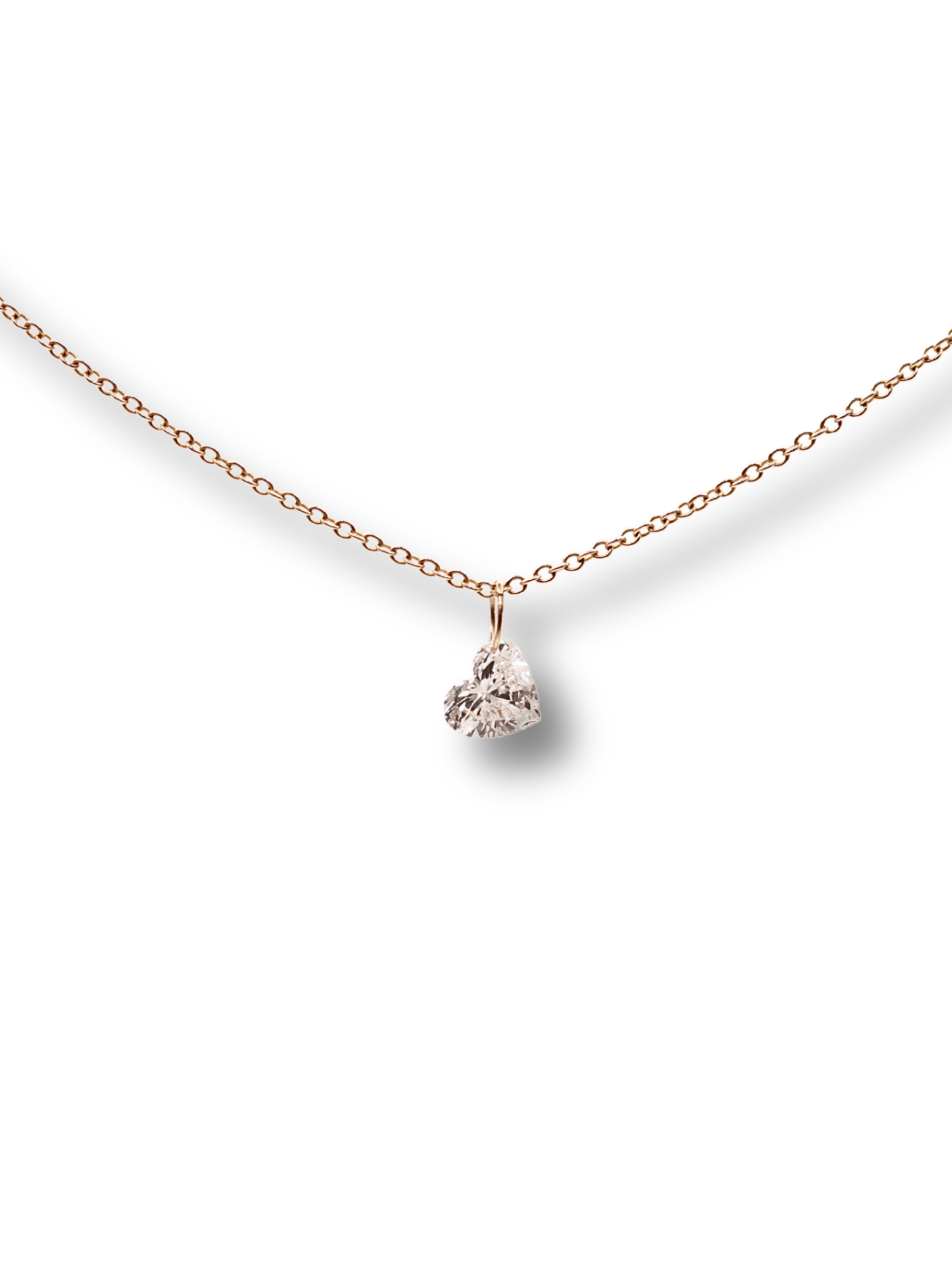 Heart Cut Floating Diamond Charm