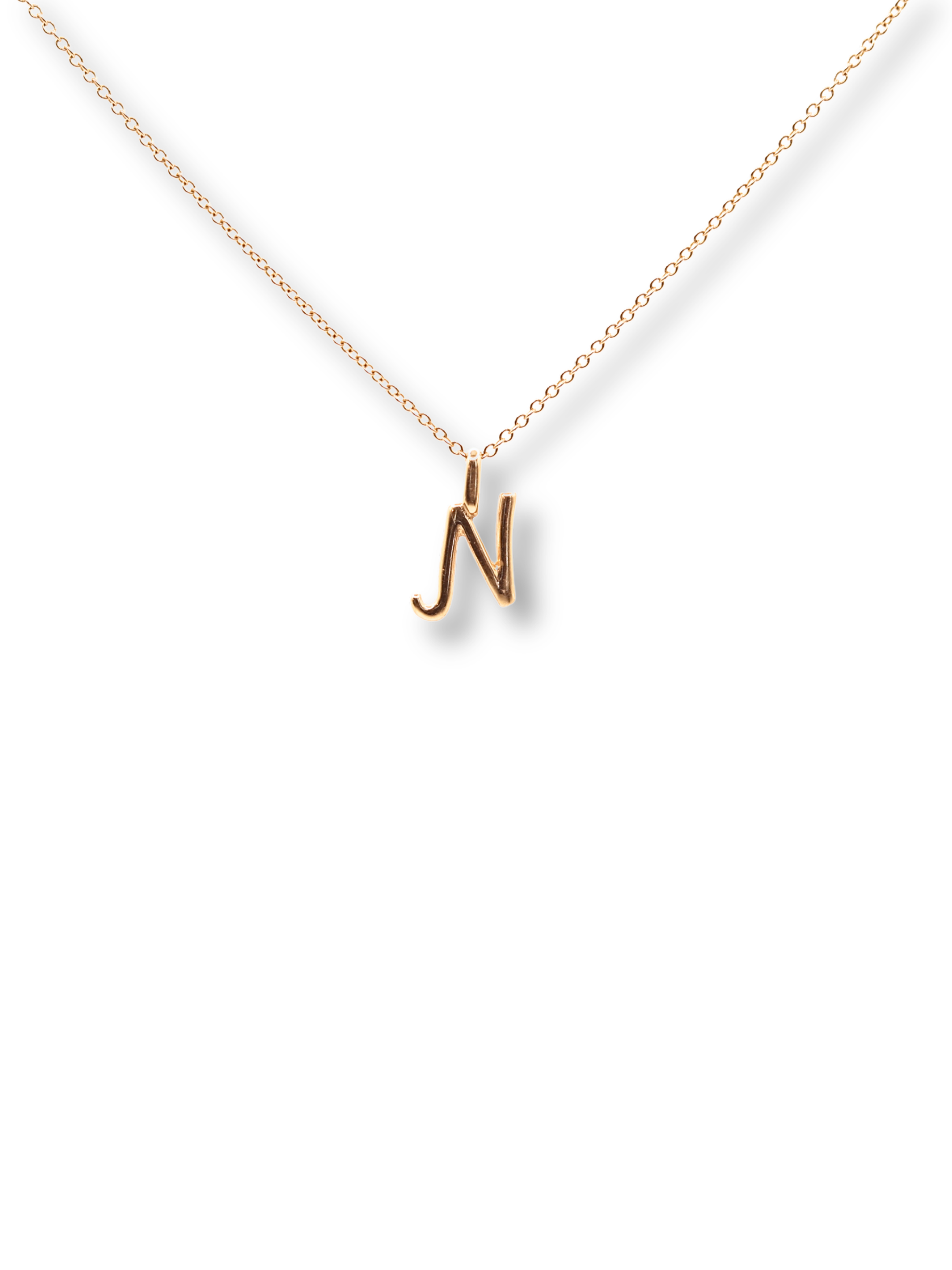 Vintage 14K Yellow Gold "N" Letter Charm