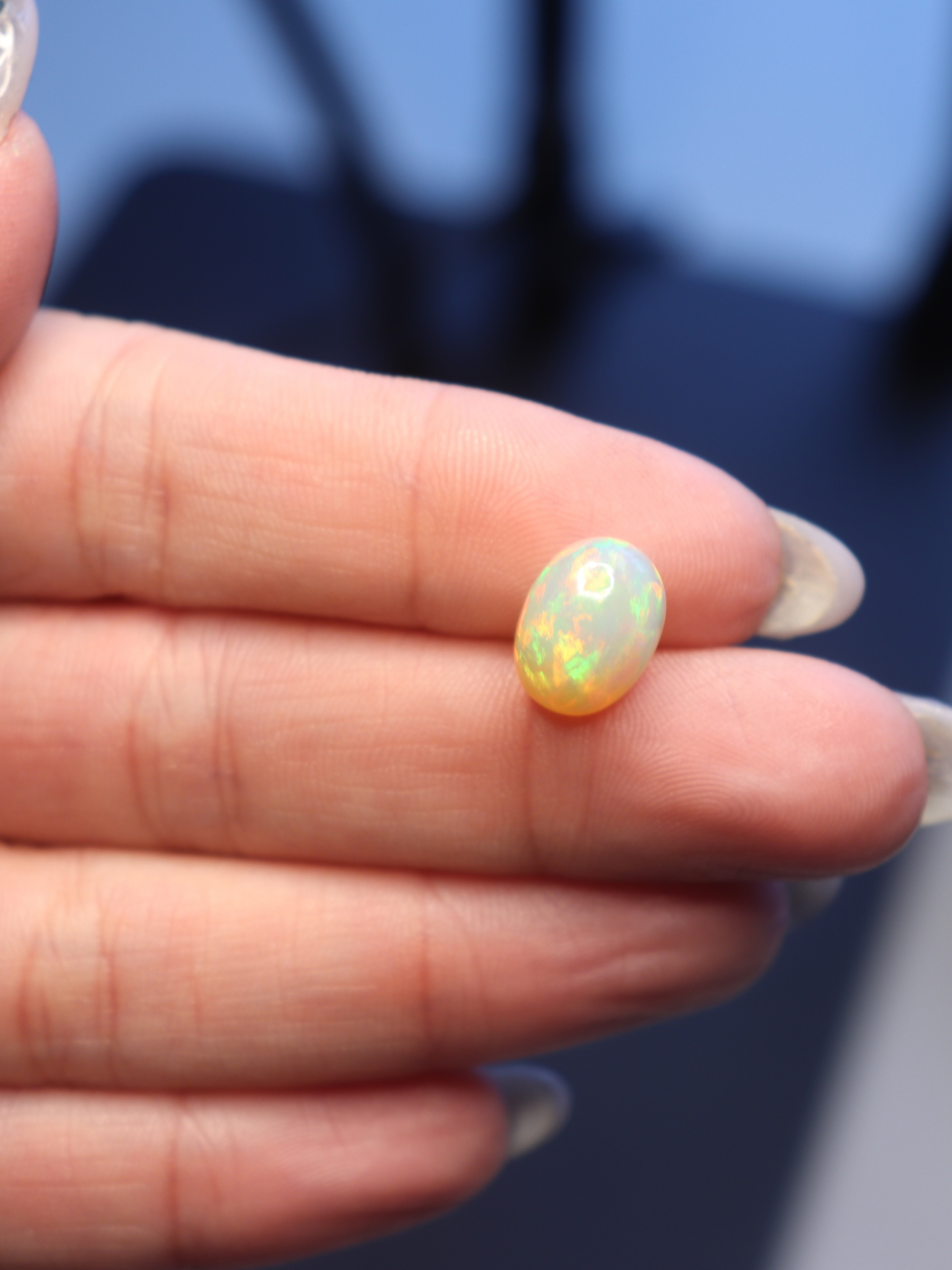 2.15 ct Natural Rainbow Flash Oval Welo Opal – Loose Stone for Custom Order