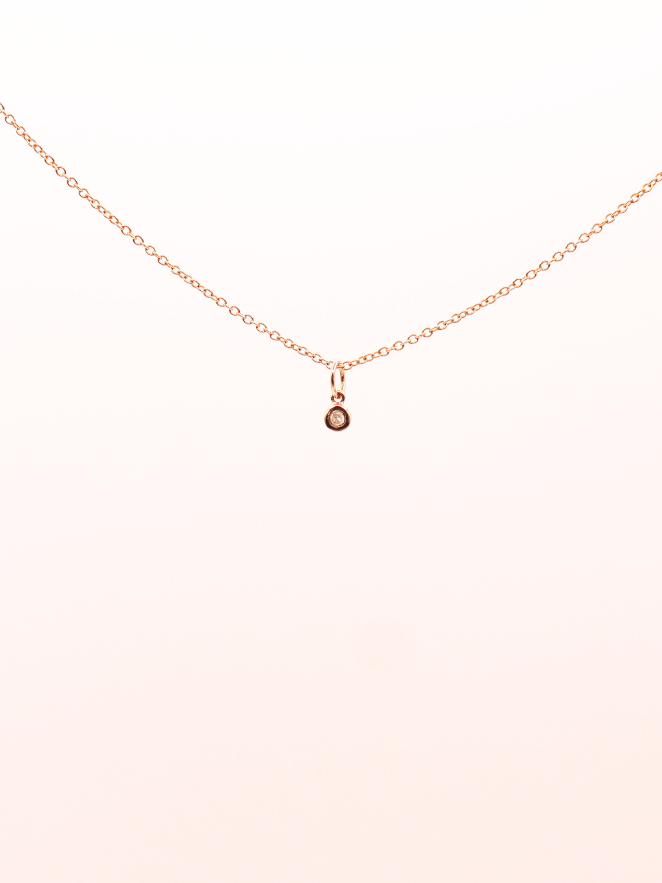 14K Yellow Gold Tiny Diamond Bezel Charm