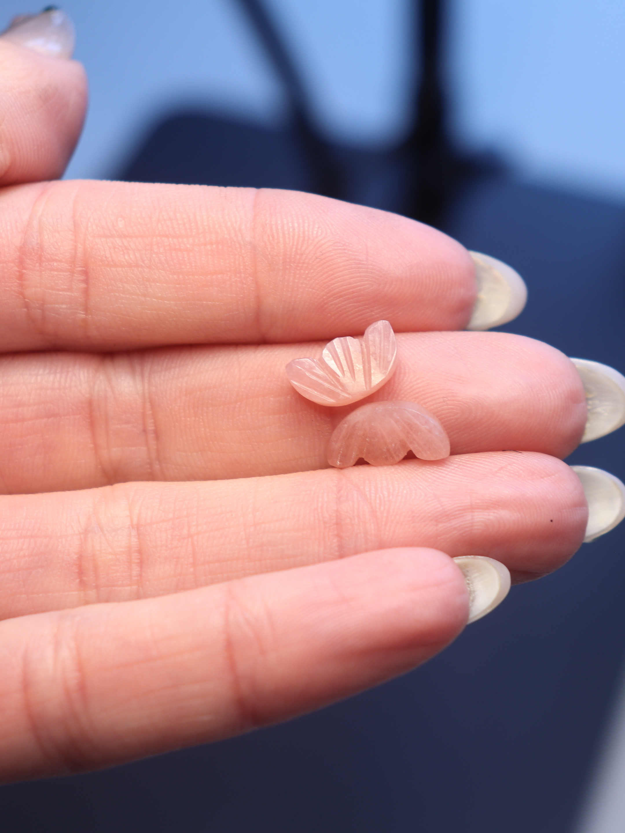 Natural Peach Pink Tourmaline Butterfly Cut Pair – Loose Stones for Custom Order