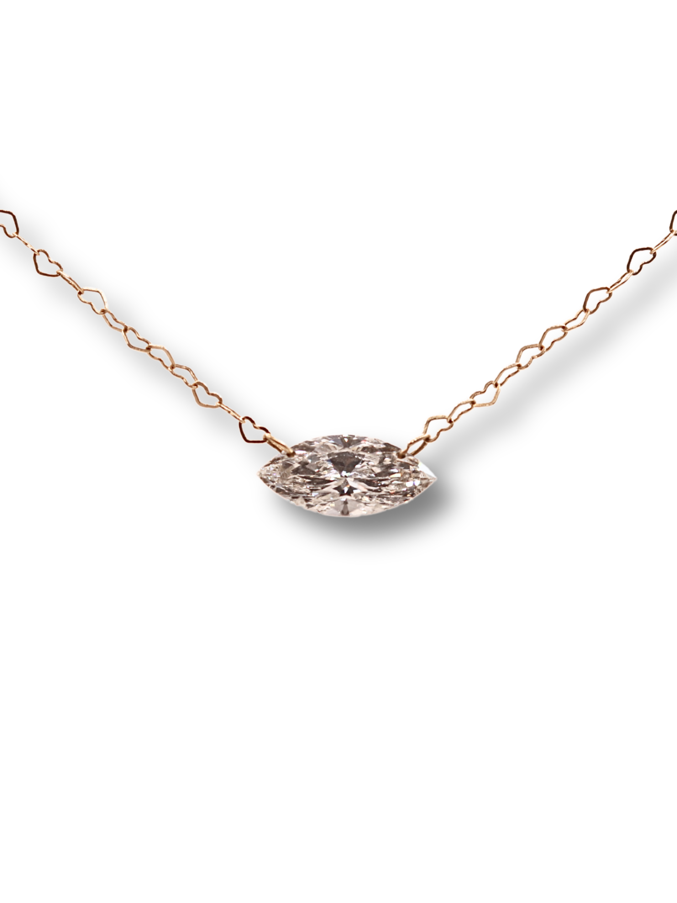 Marquise Cut Floating Diamond Choker Necklace