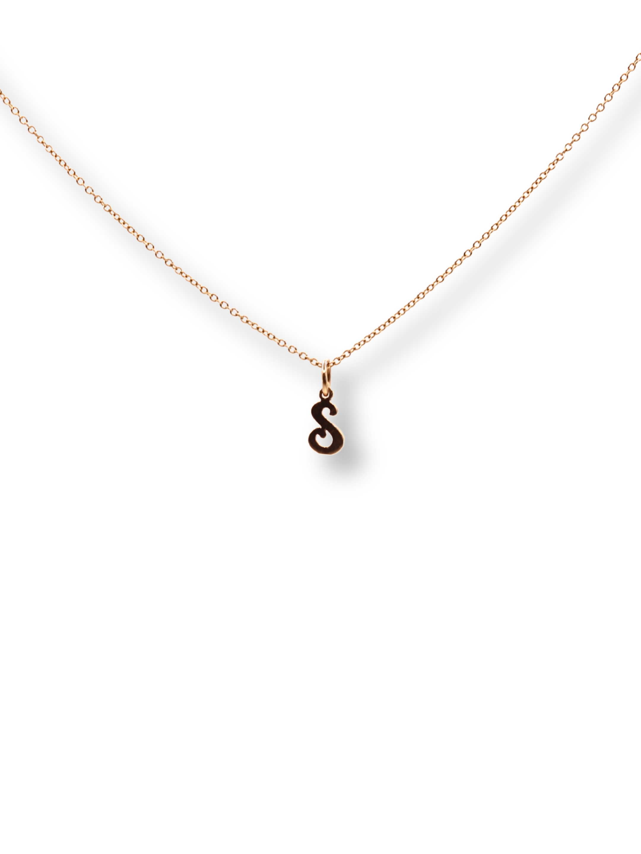 Vintage 14K Yellow Gold "S" Letter Charm