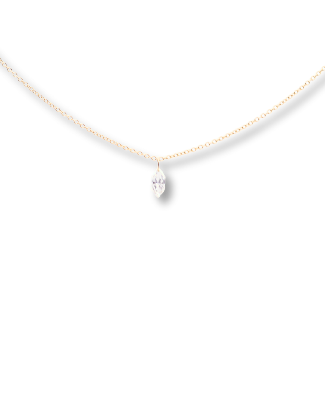 Hexagon Cut Floating Diamond Charm