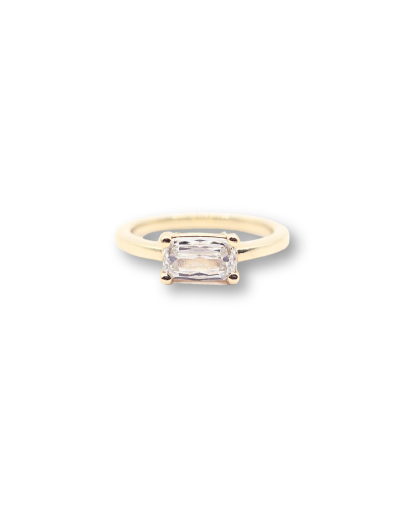 Kris Kross Cut East-West Diamond Ring - 10k yellow gold - Size 5.5