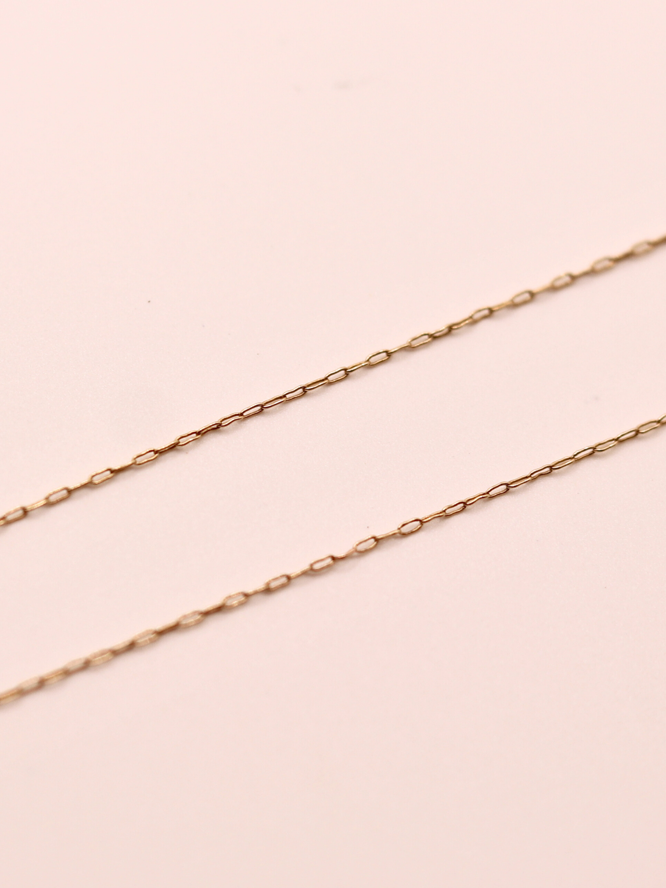 Vintage 14k Yellow Gold Thin Paperclip Chain Necklace — 19"