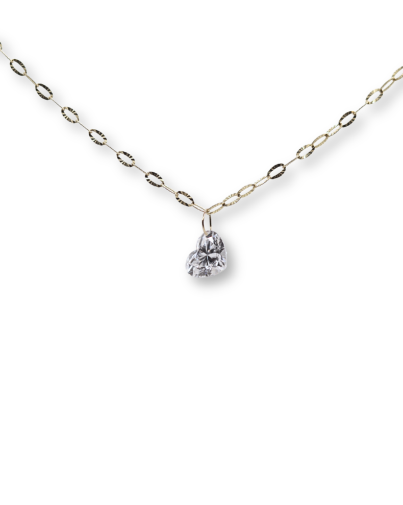 Heart Cut Floating Diamond Charm