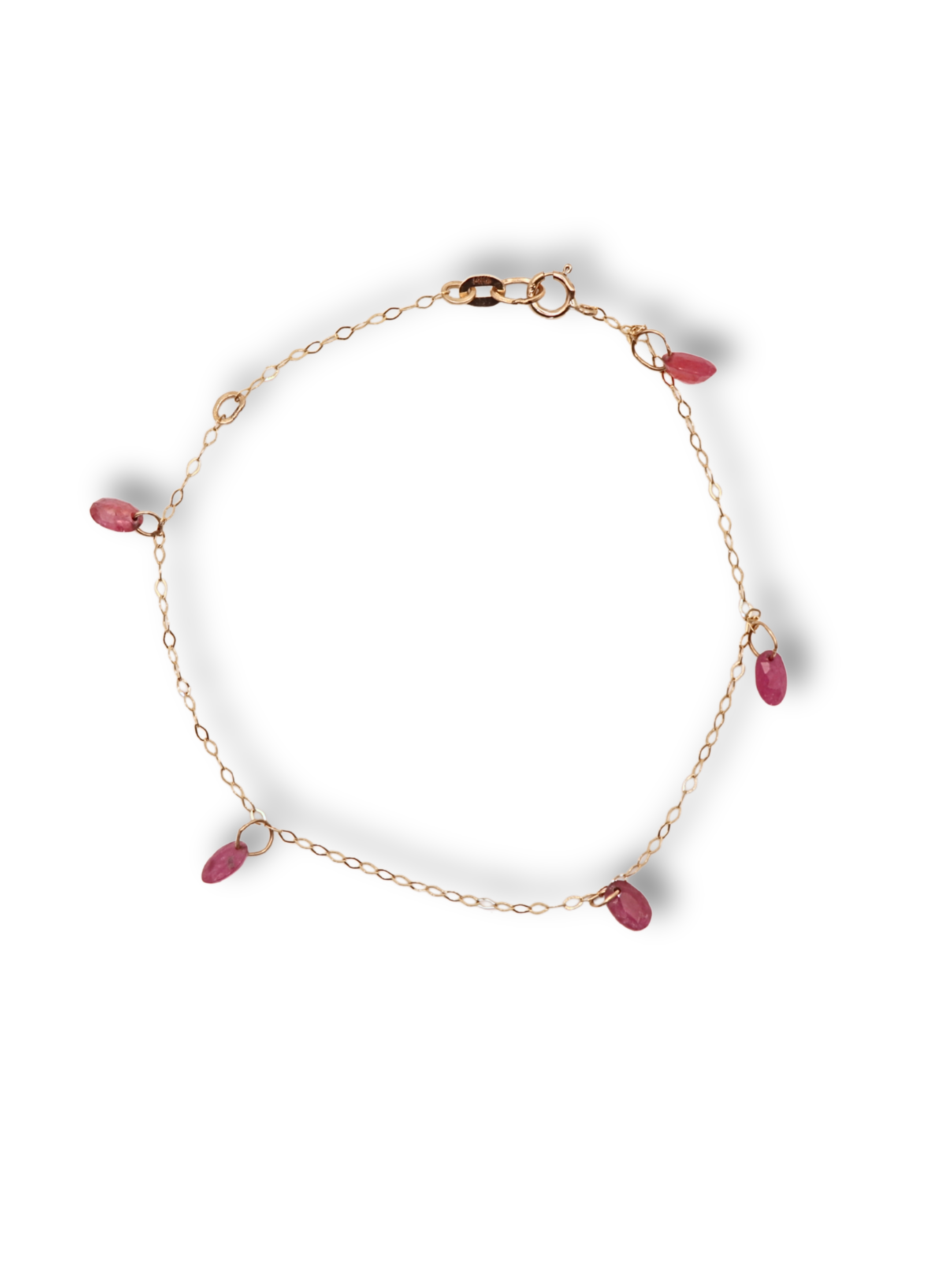 14k Yellow Gold Floating Ruby Bracelet