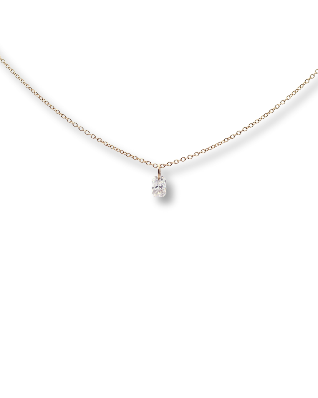 Radiant Cut Floating Diamond Charm