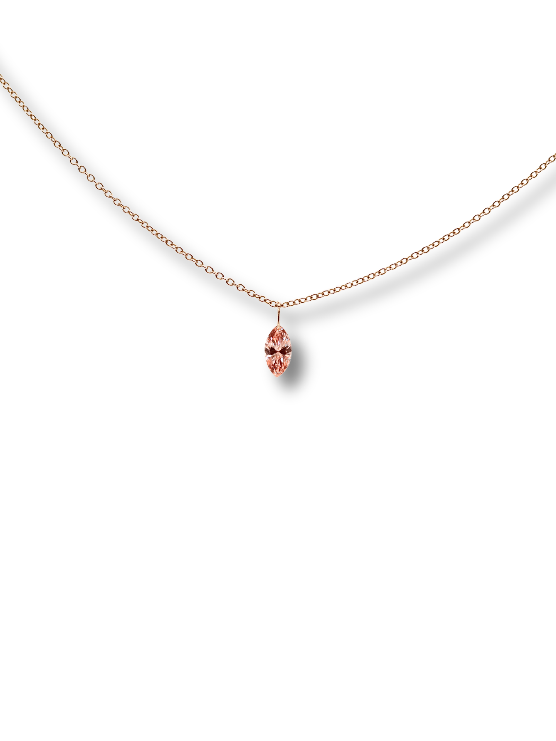 0.38ct Fancy Vivid Pink Marquise cut Floating Diamond Charm
