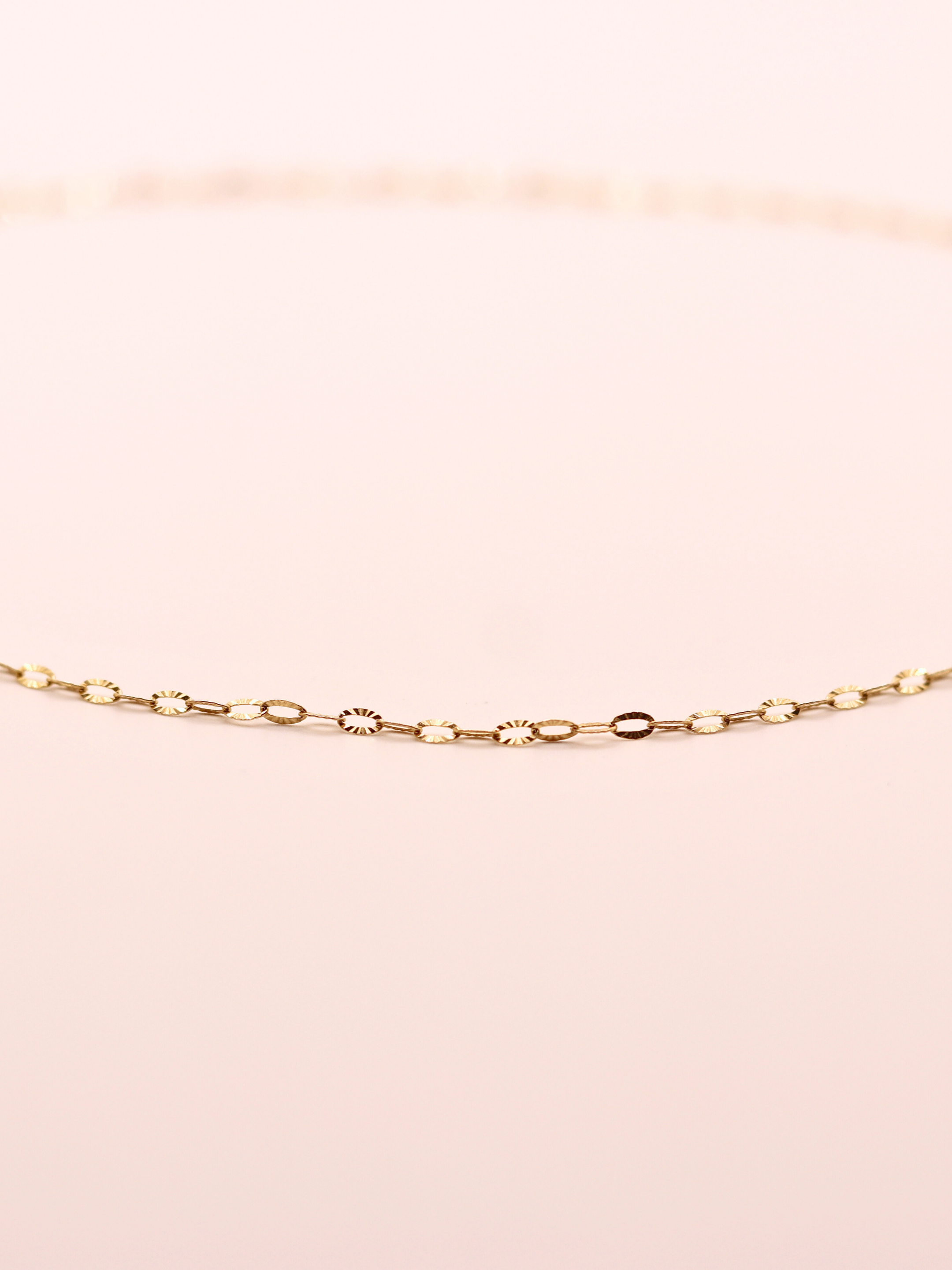 14K Yellow Gold Diamond-Cut Oval Chain — 14”