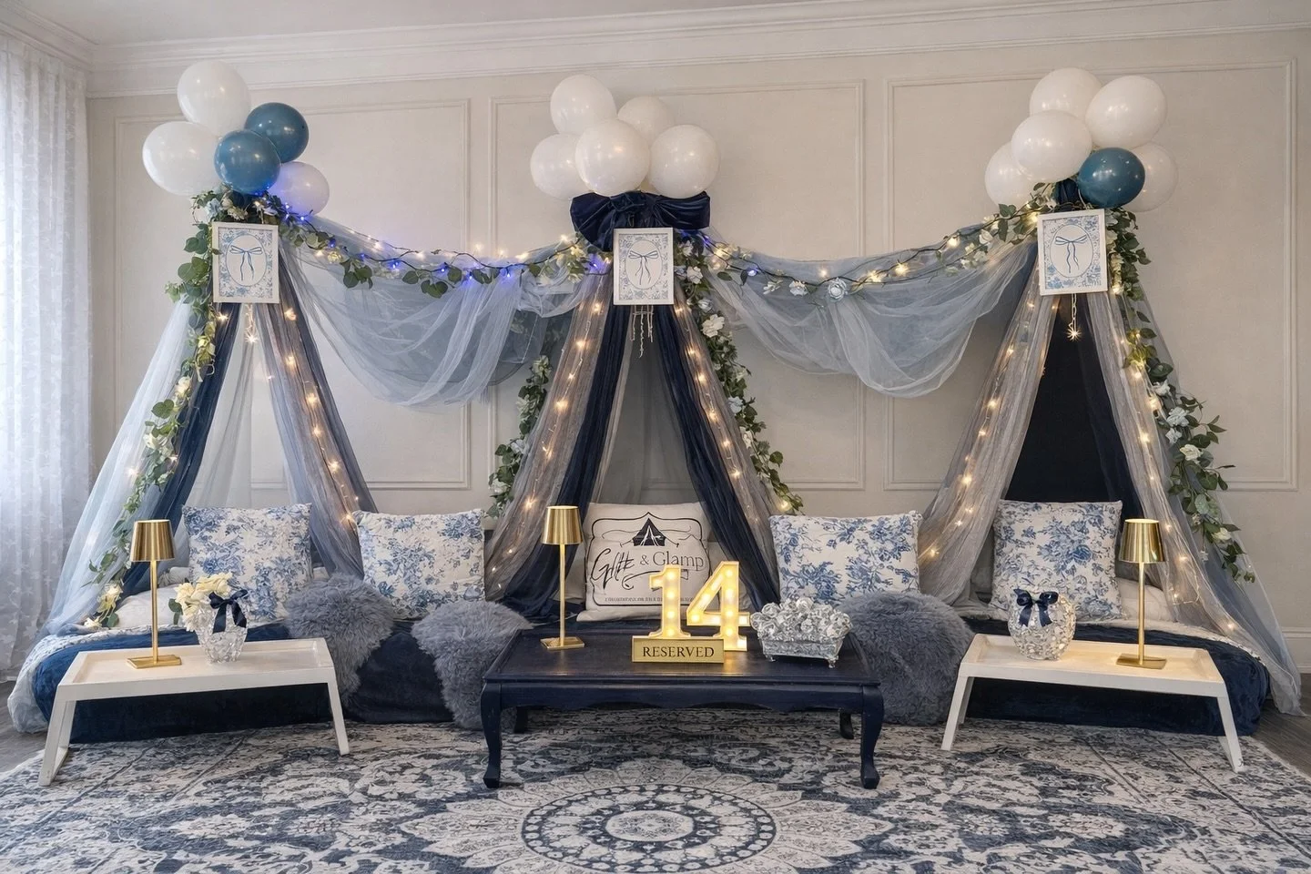 Blu&rsquo; LoveShackFancy dreams 💙✨

florals+bows=total girly glam. 
The perfect preppy sleepover vibe. 

Book your Blu&rsquo; moment ✨
www.glitzglamp.com

#GlitzAndGlamp
#LoveShackFancy
#playdates 
#LuxurySleepover
#slumberparty