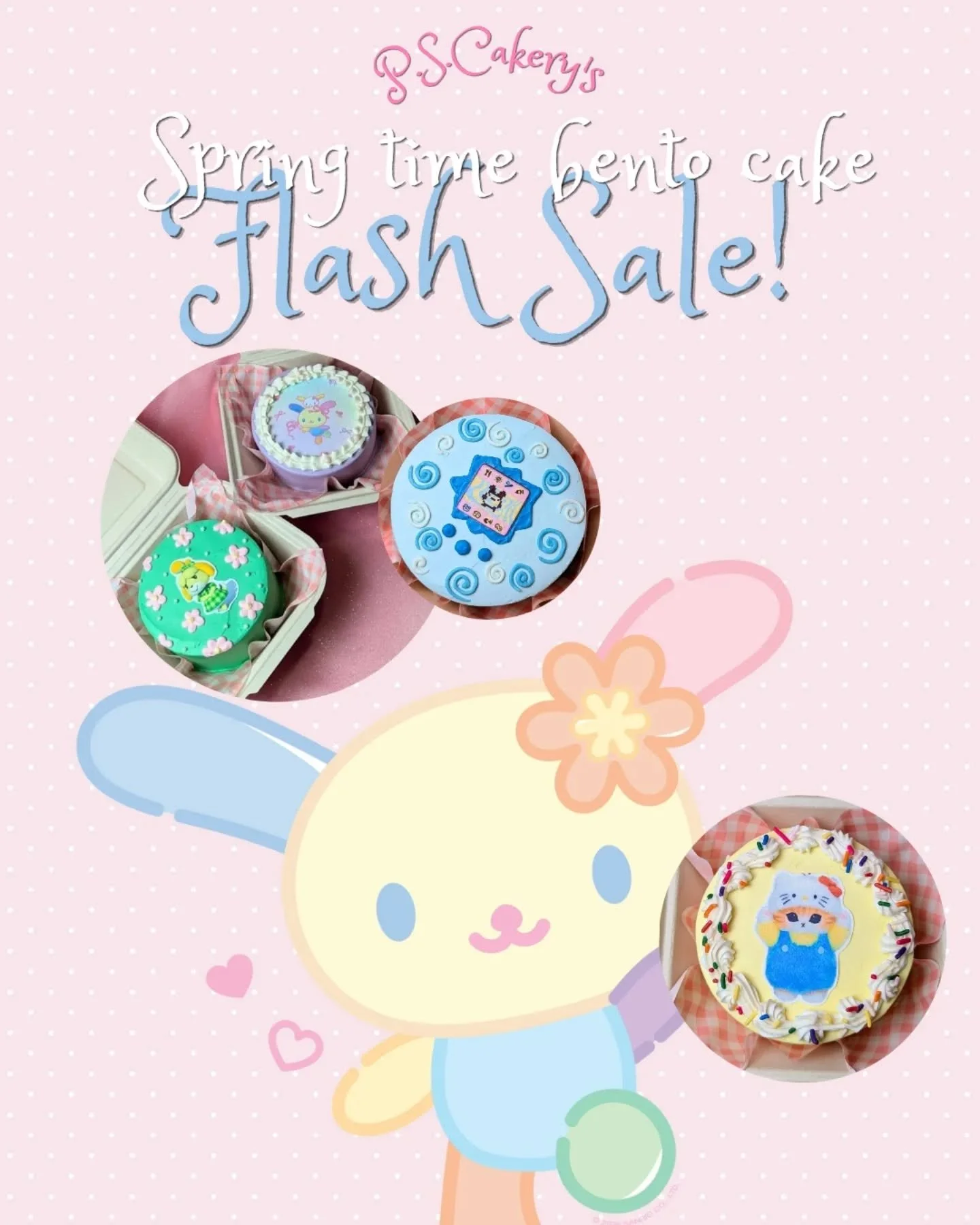 💐 P.S.Cakery's spring time bento flash sale is now LIVE! This is my first bento sale of 2026, I hope y'all like the designs!! I honestly just had a ton of fun with them! 💐

🩷 Reminder how it works! Check my story to see which cakes are still avail