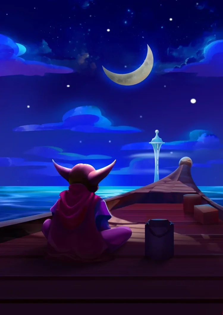 Broda beneath the stars on a ship