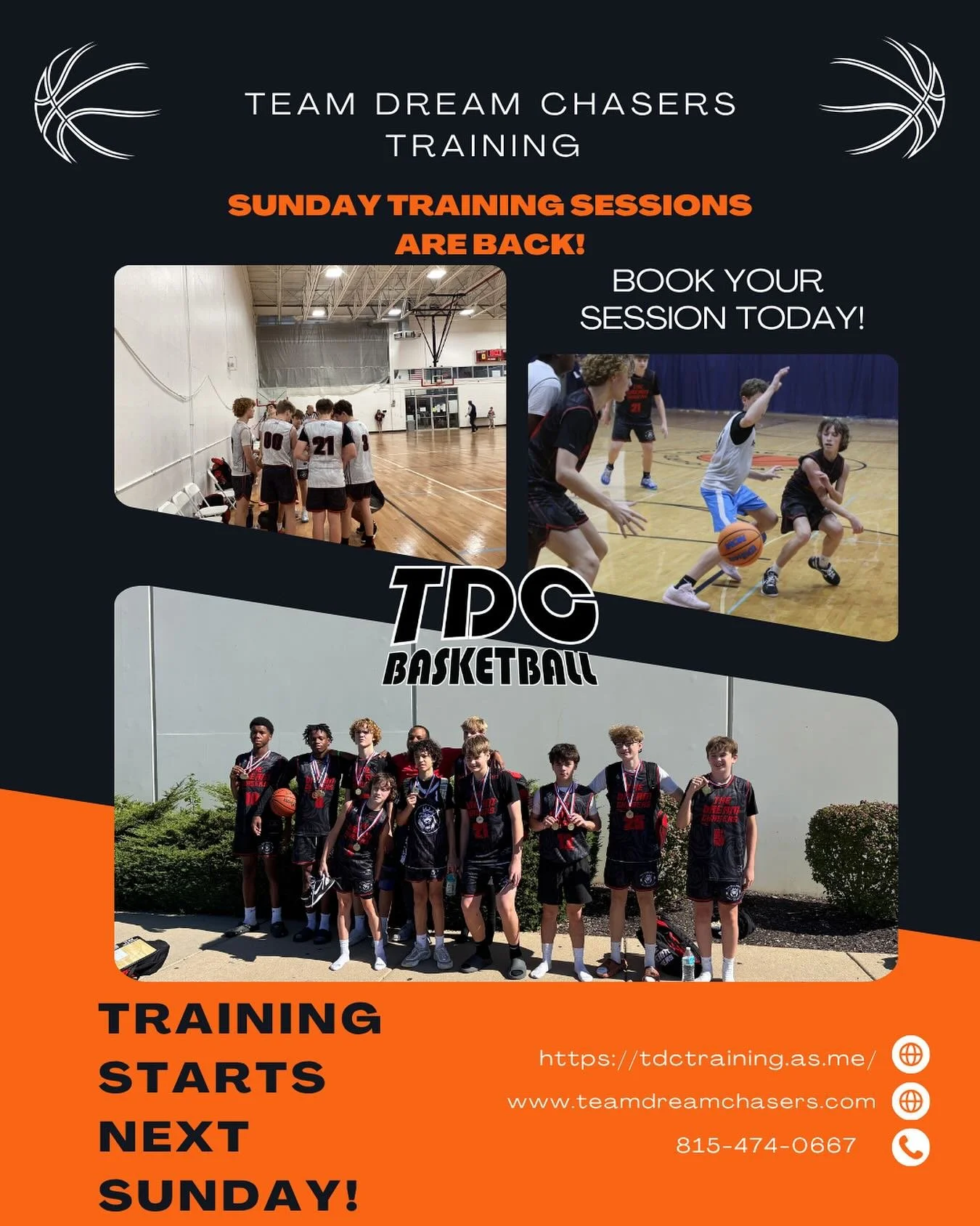 SUNDAY SESSIONS ARE BACK! As our fall season has ended, we are excited to bring back Sunday sessions. These sessions are popular, so book now before they are all gone! 

#teamdreamchasers #basketballtraining #basketball
