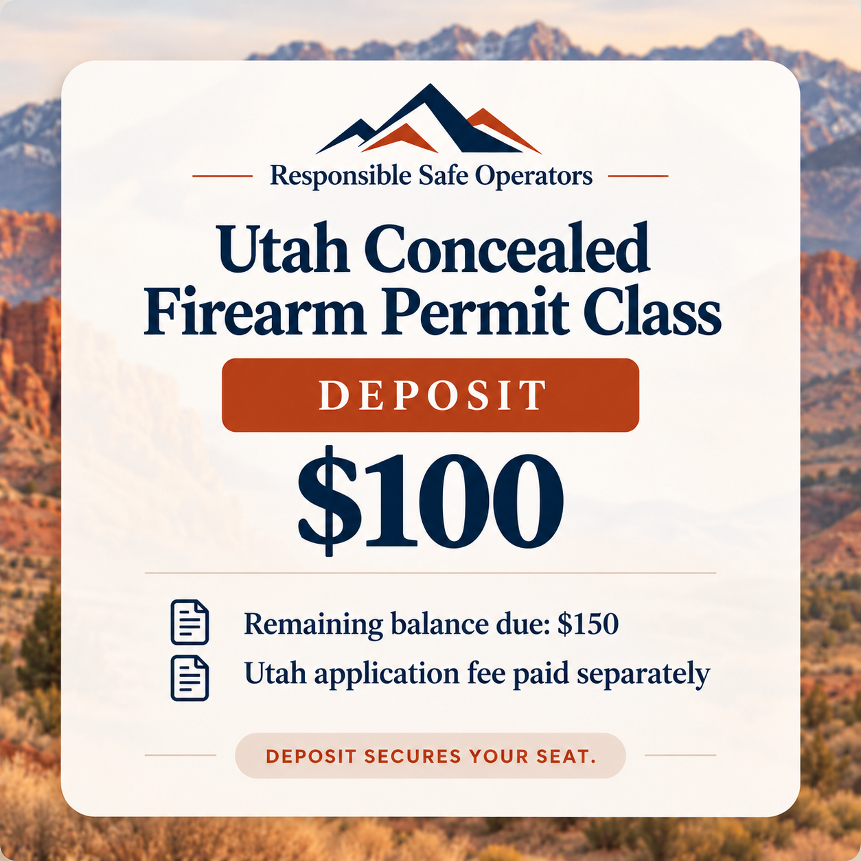 Utah Concealed Firearm Permit - Deeposit