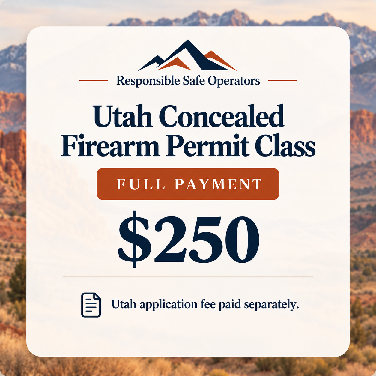 Utah Concealed Firearm Permit - Full Payment