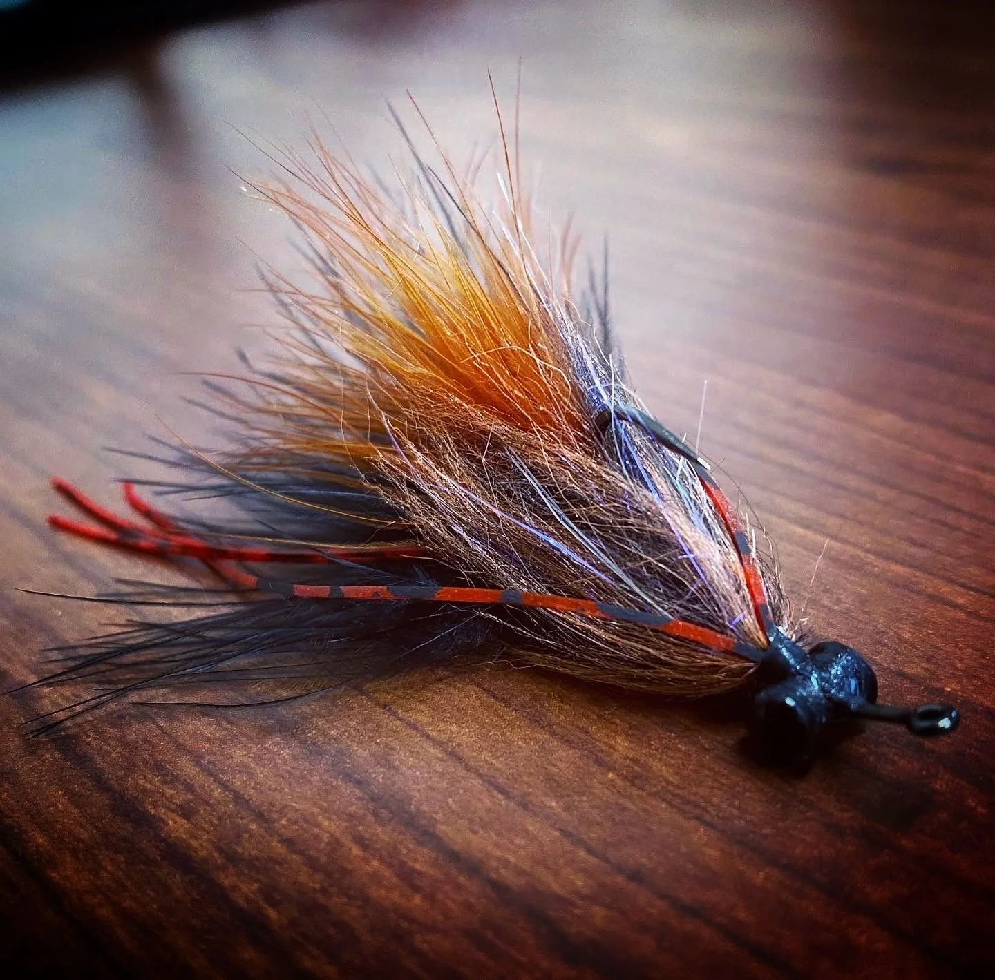 Crayfish fly for smallmouth bass.