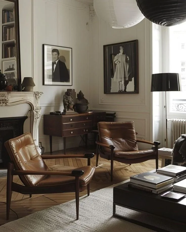 Vintage Living room with statement vintage inspired artwork