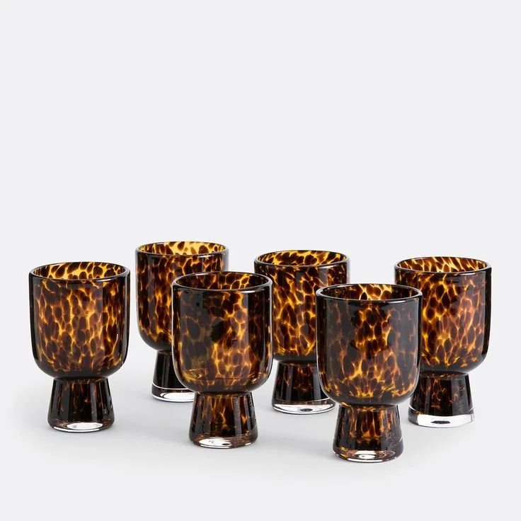 Set of 6 Fauvita Stemmed Amber Glass Tumblers.jpeg