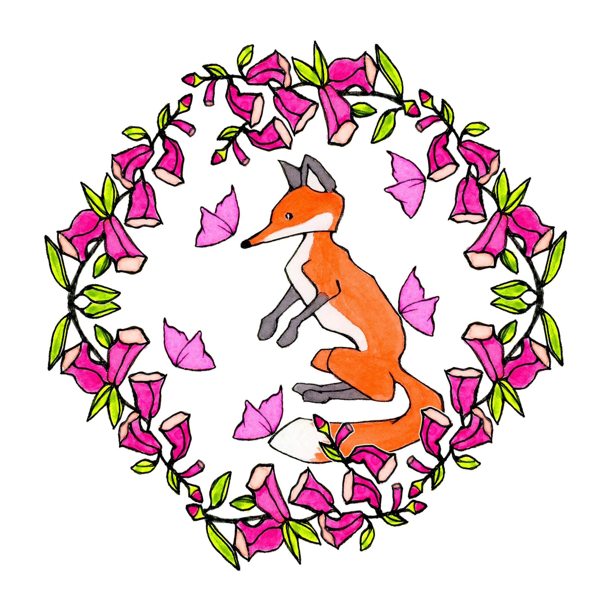 Foxy Forest Foxglove Wreath 