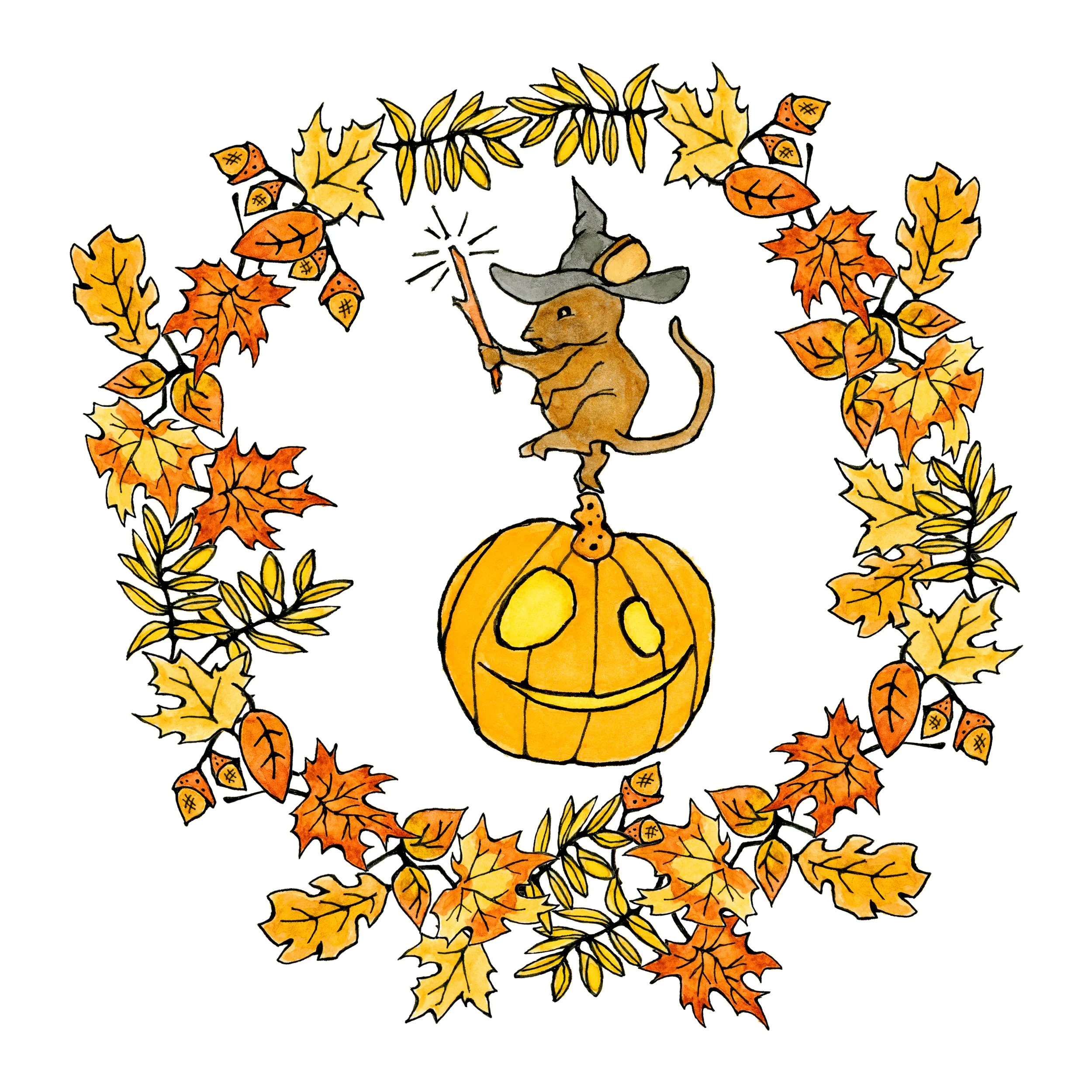 Halloween Magic Mouse Fall Wreath