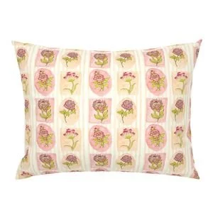 Springtime Floral Stripes Pillow 