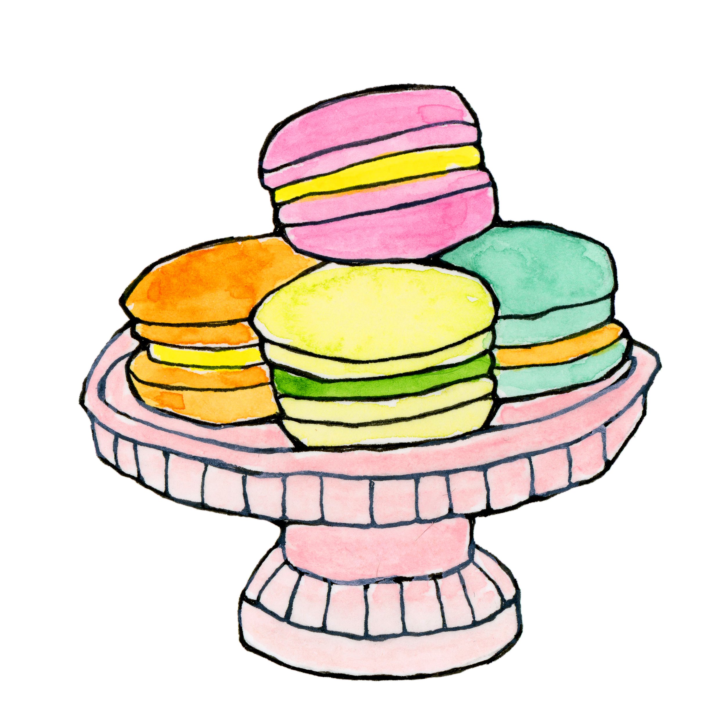 CP007- art image macaron plate