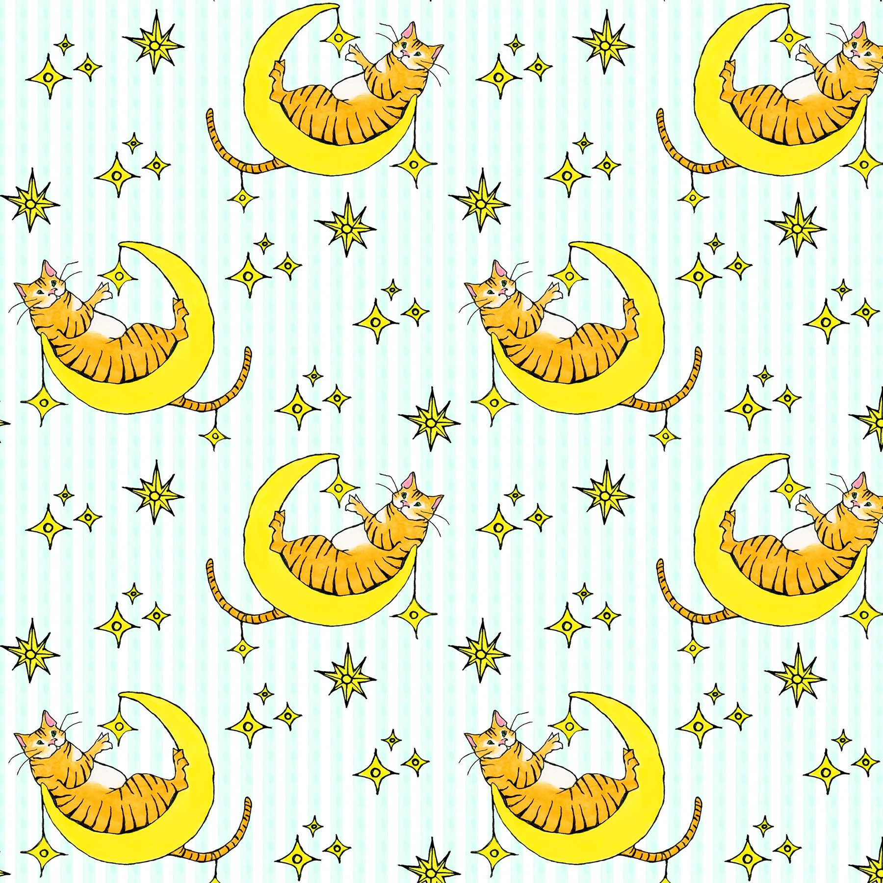 Tabby Cat in the Moon