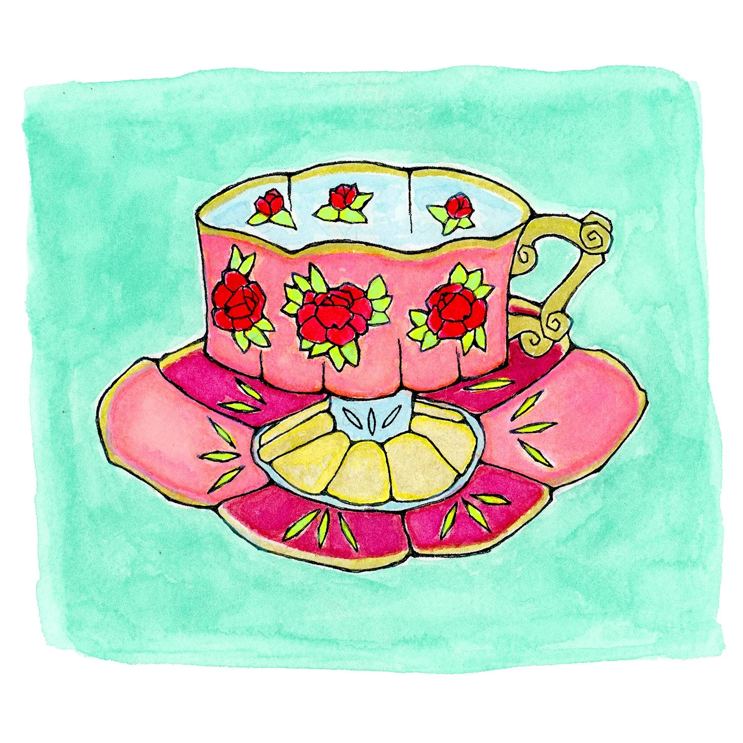 Victorian Floral Teacup