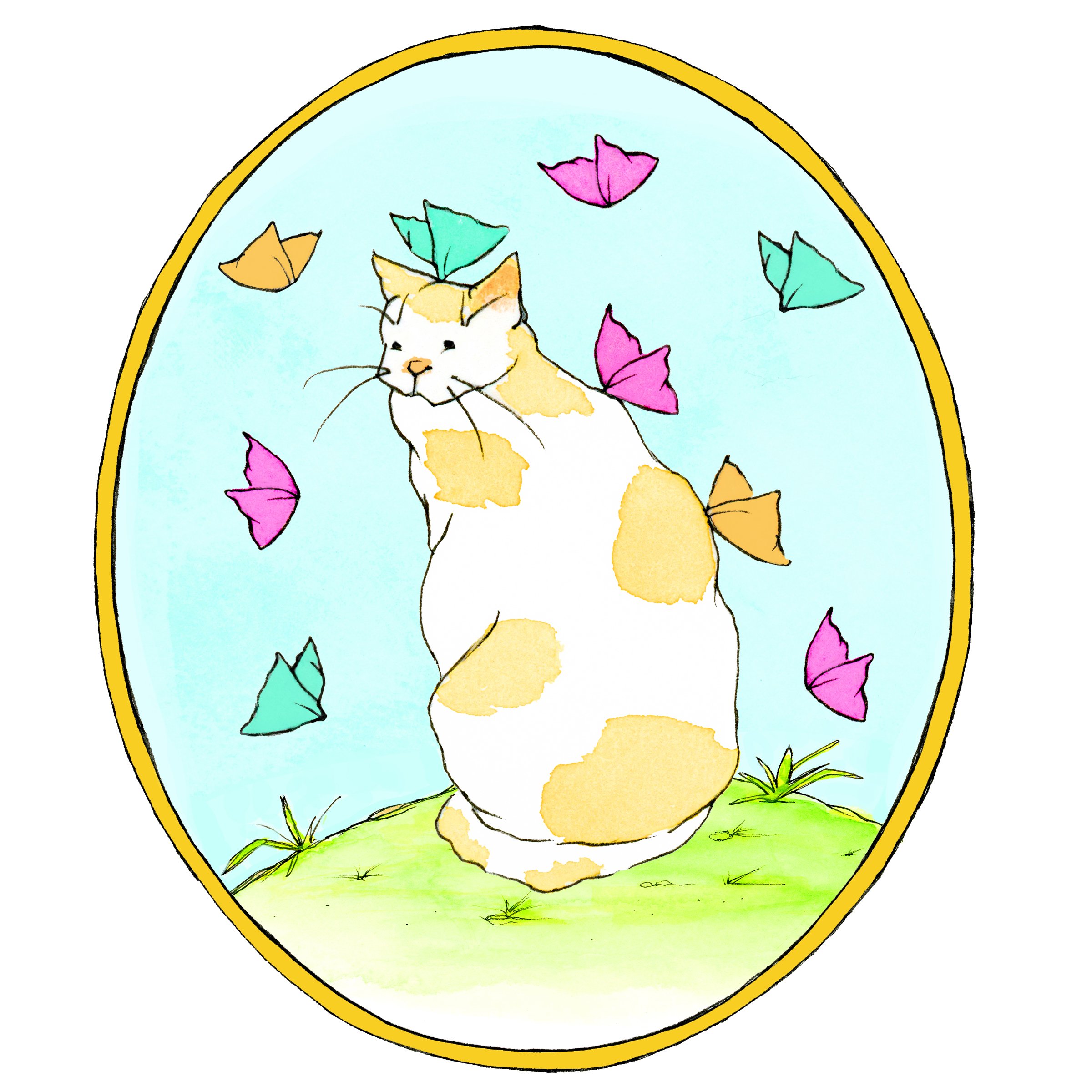 CAT AND BUTTERFLIES ART IMAGE.jpg