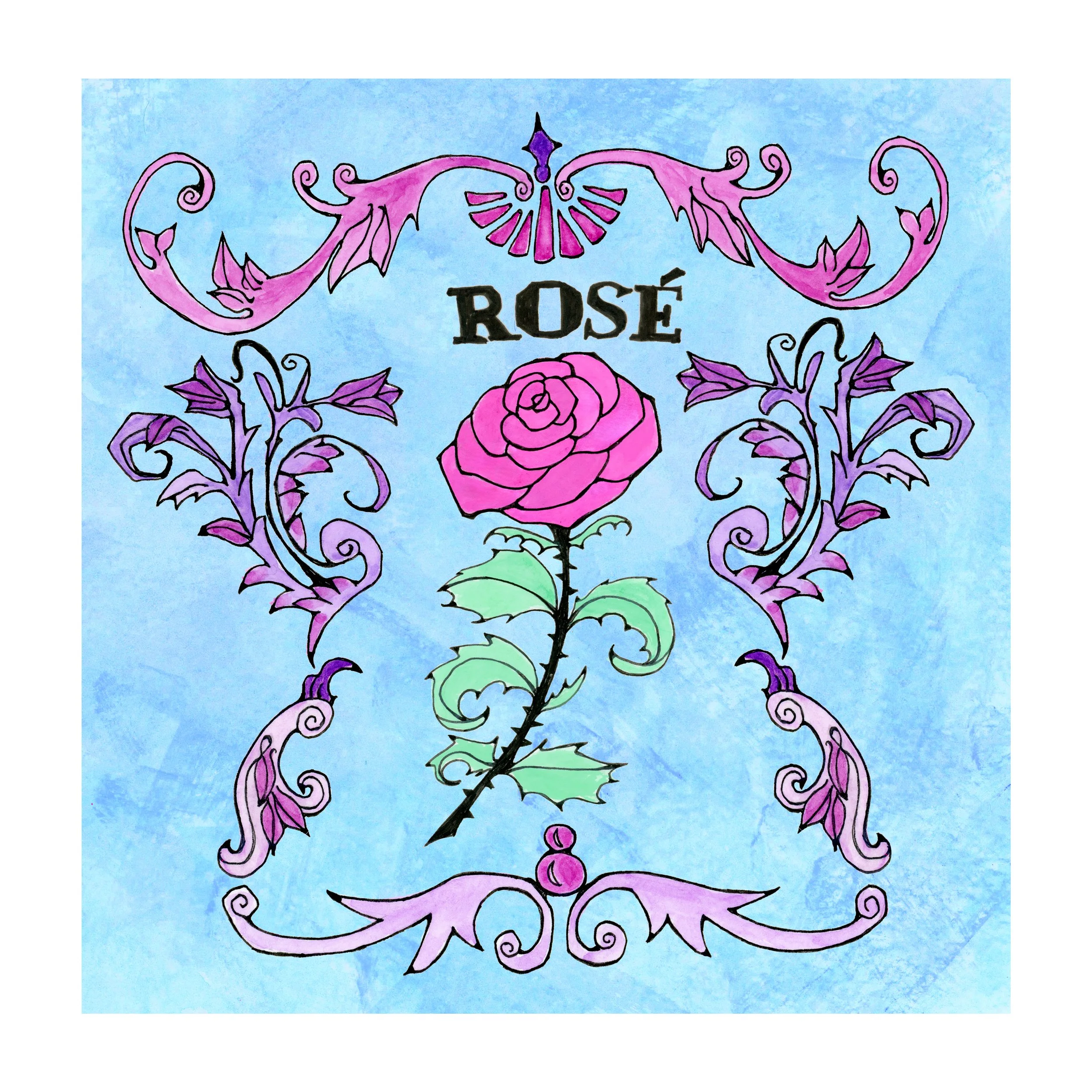 Rose Wine Label