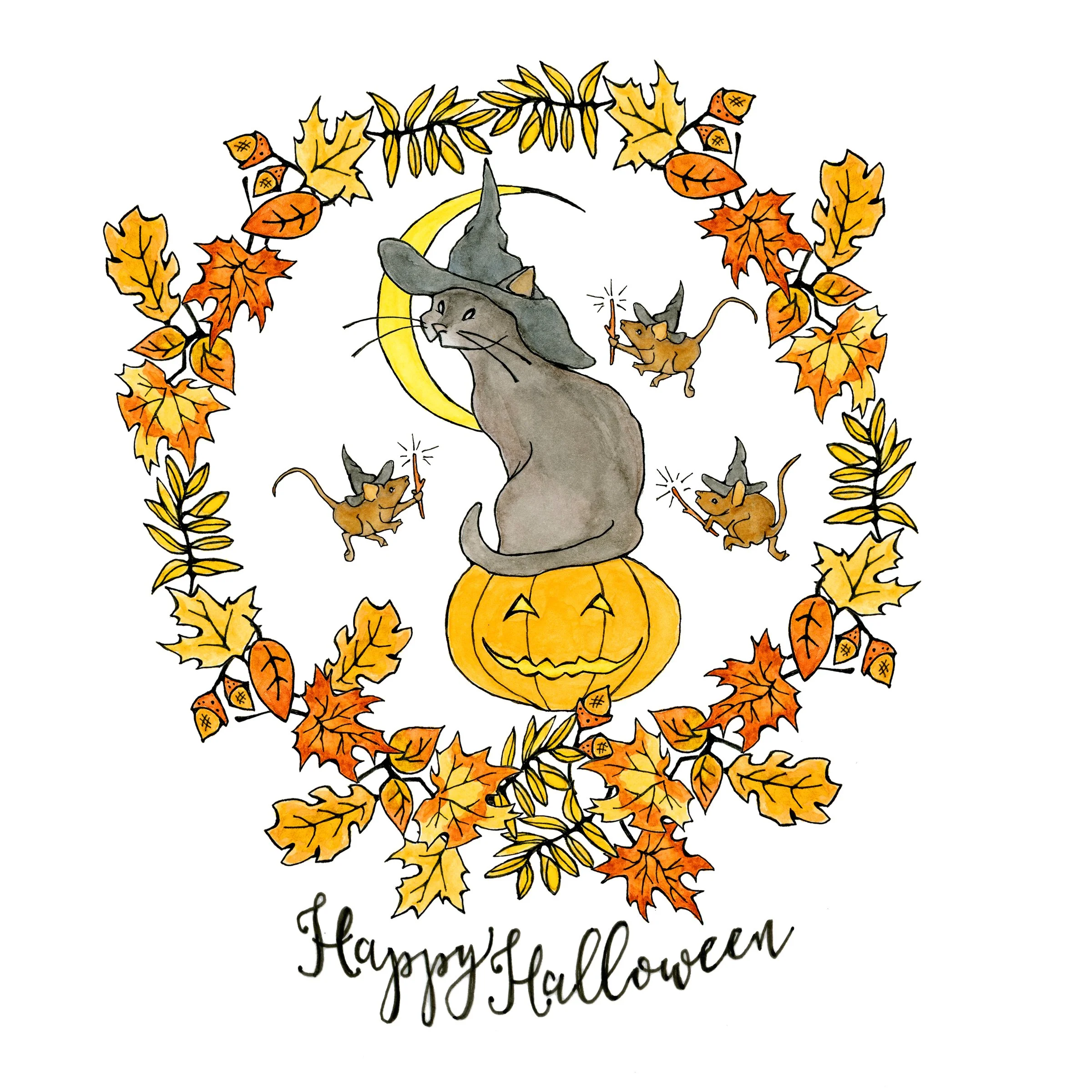 CARD HALLOWEEN CAT WREATH .jpg
