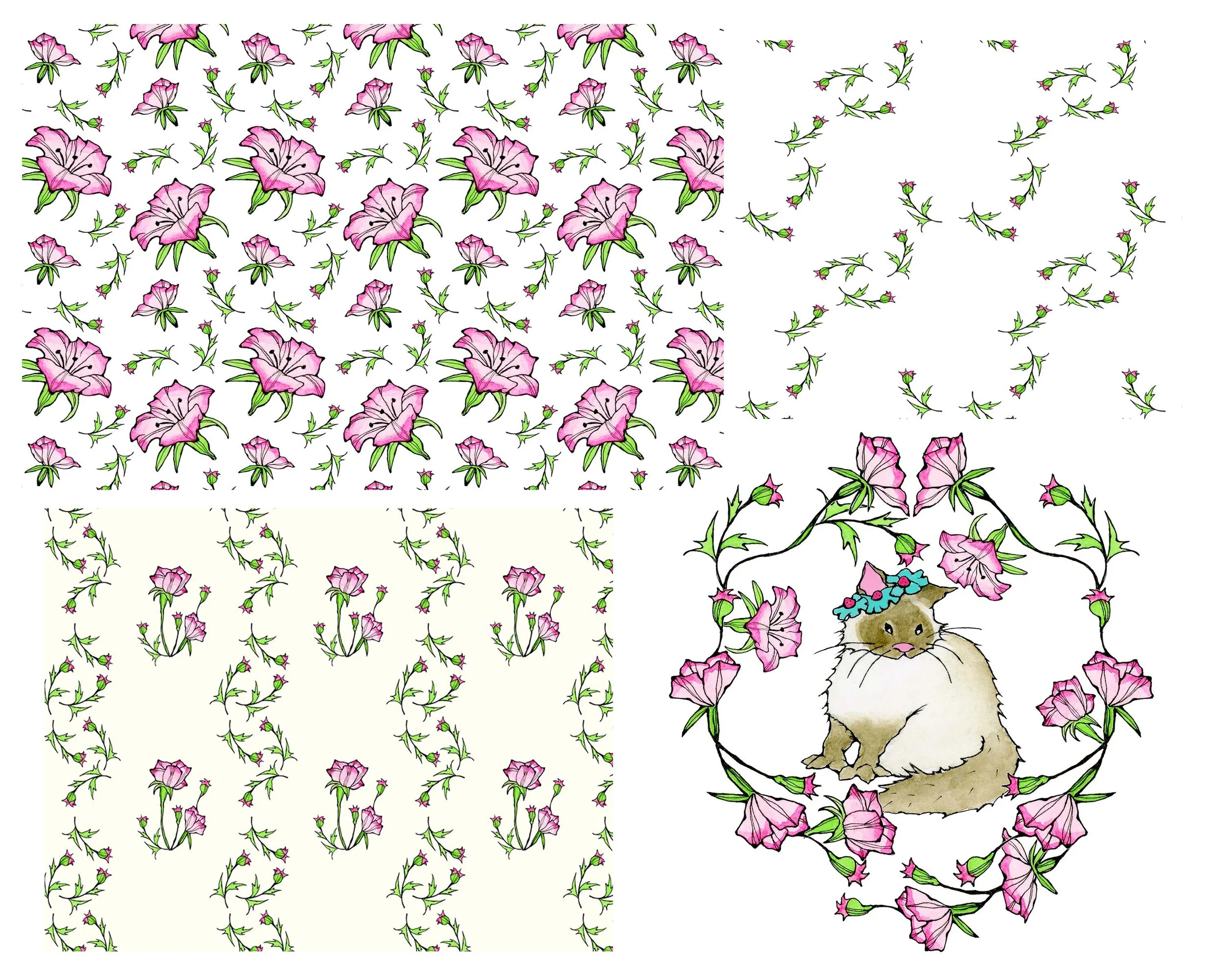 Kitty's Pink Flower Garden