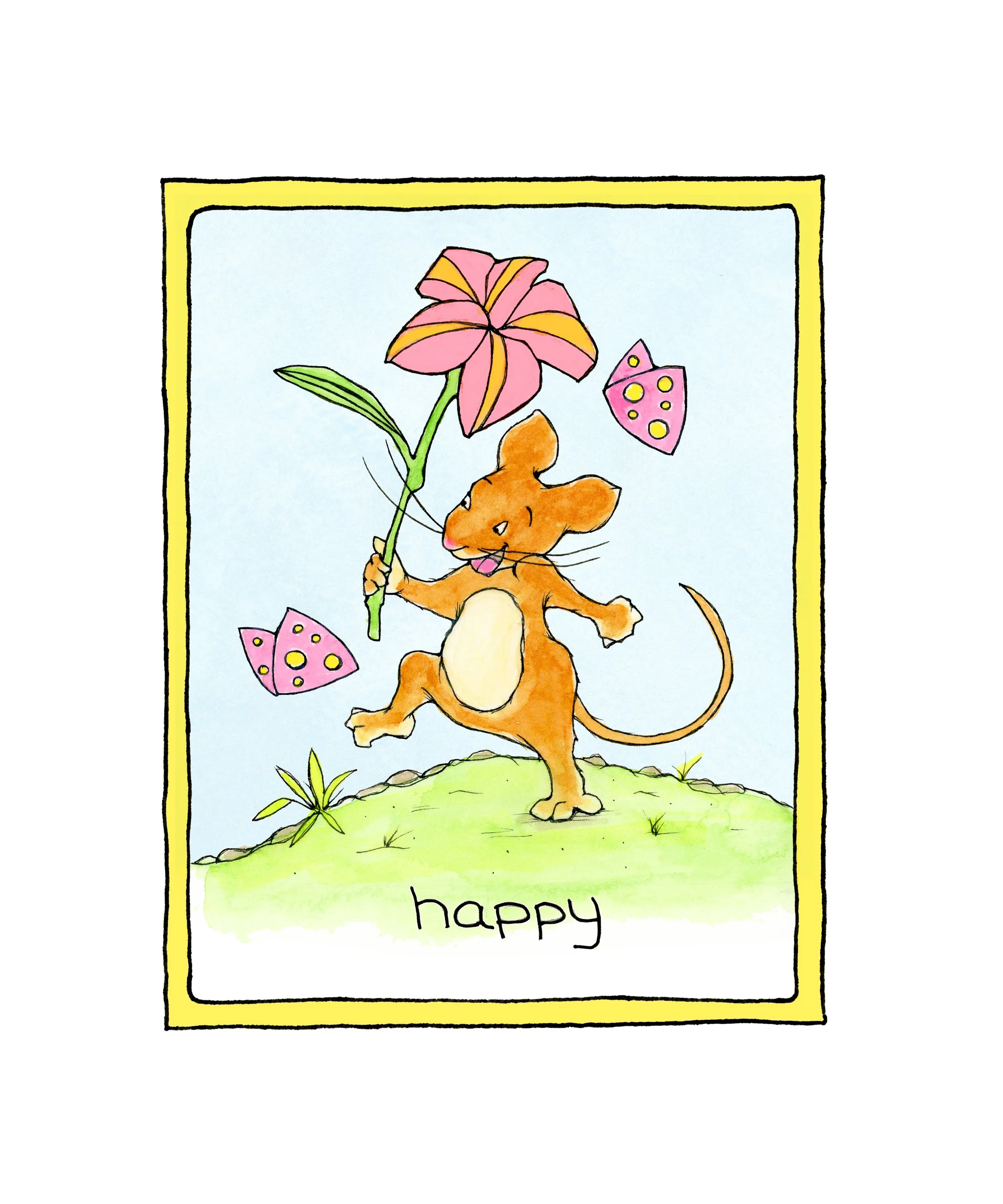 Mood Mouse Card - Happy 