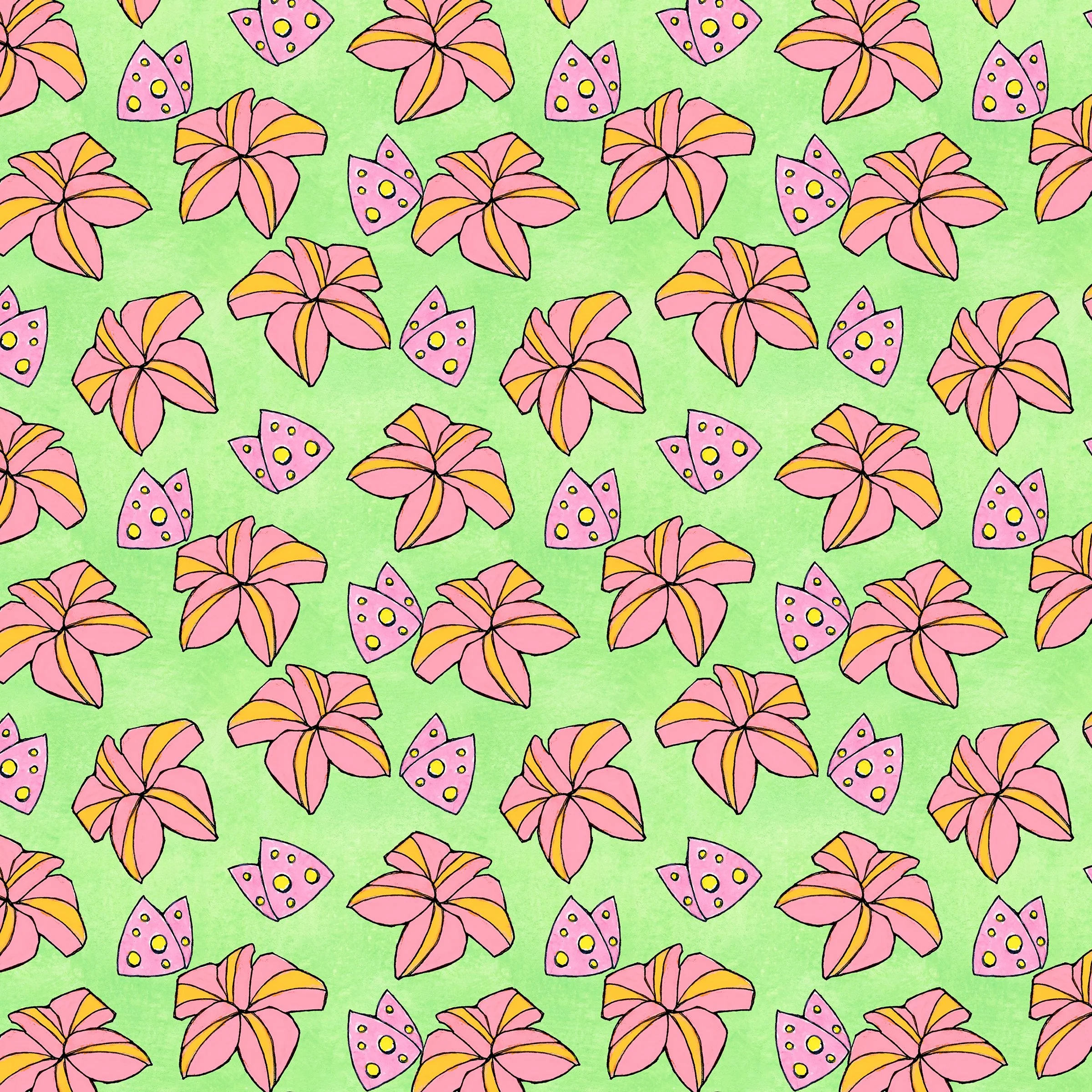 Tiger Lilies and Butterflies 