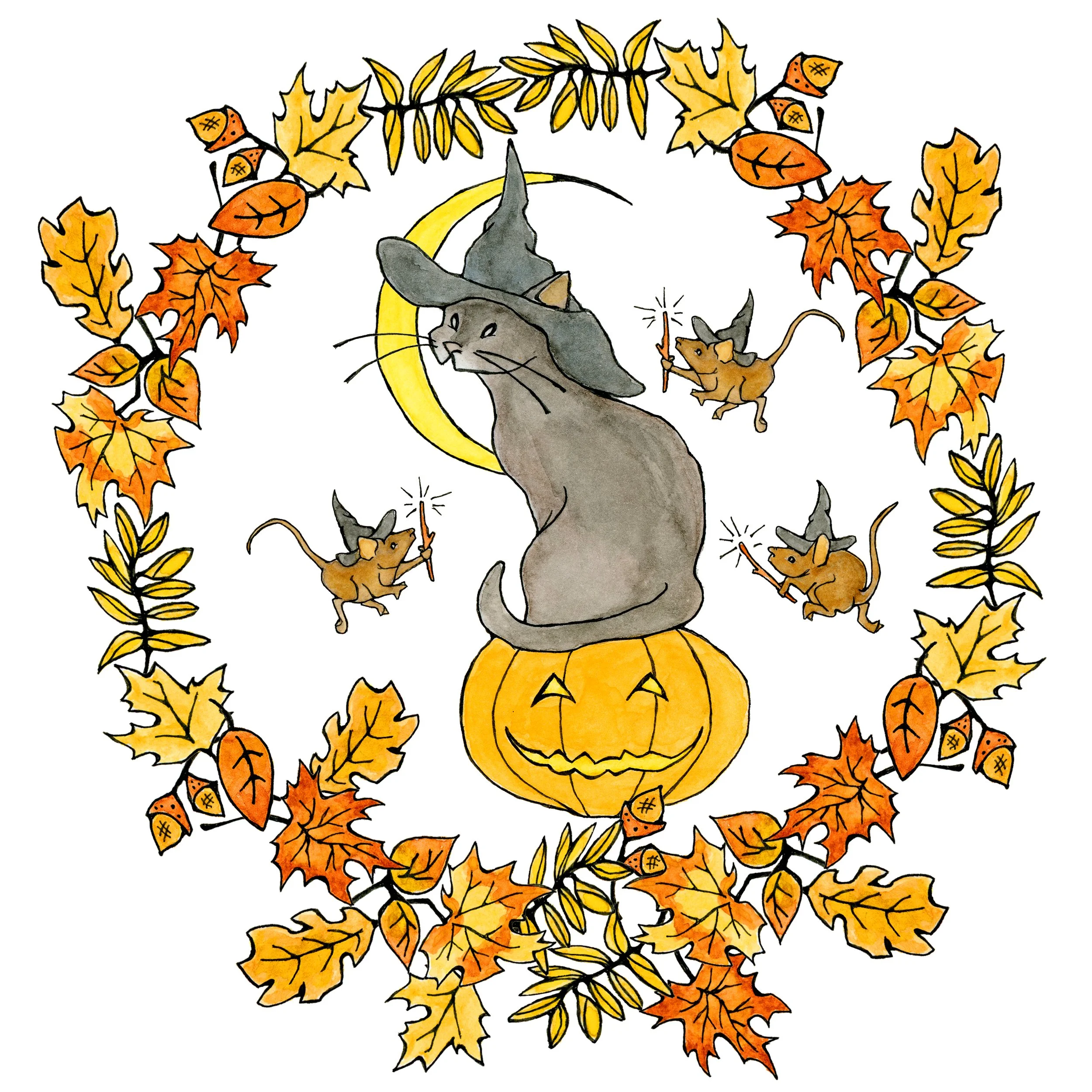 Halloween Cat Wreath 