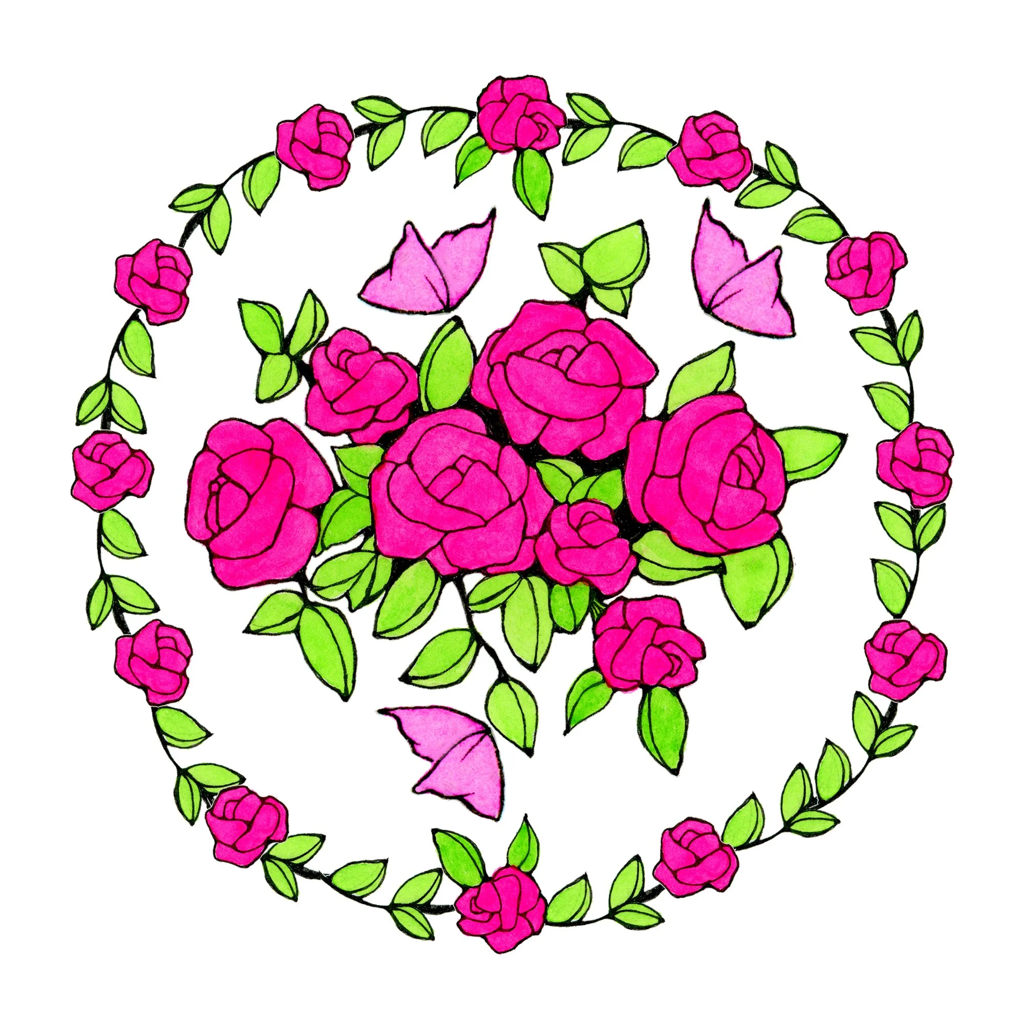 Butterfly Rose Wreath 