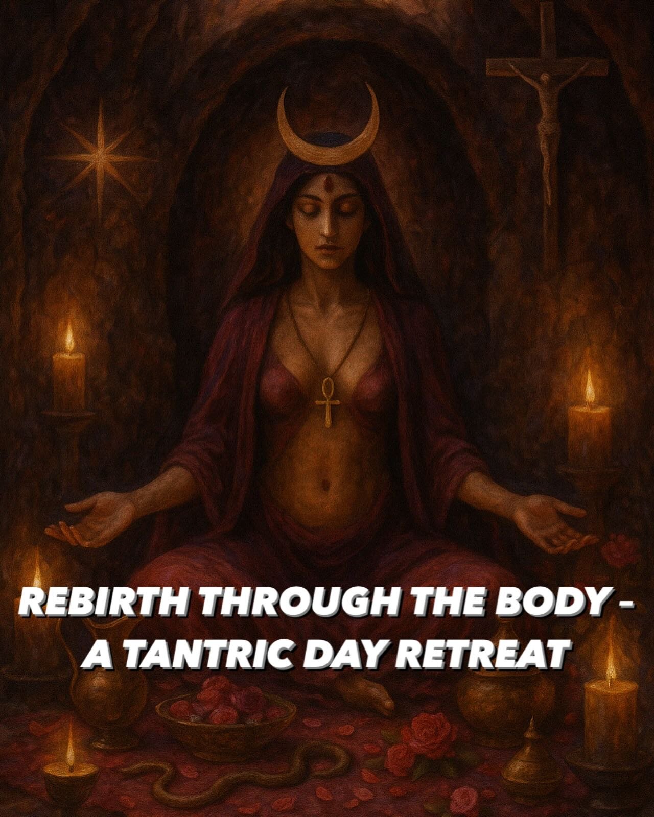 REBIRTH THROUGH THE BODY &ndash; A TANTRIC DAY RETREAT

This Sunday, we descend together.
Into the dark womb of the Earth,
where Inanna let go of every layer,
where Christ surrendered fully to rise again.
Through breath, ritual, movement, and myth&md